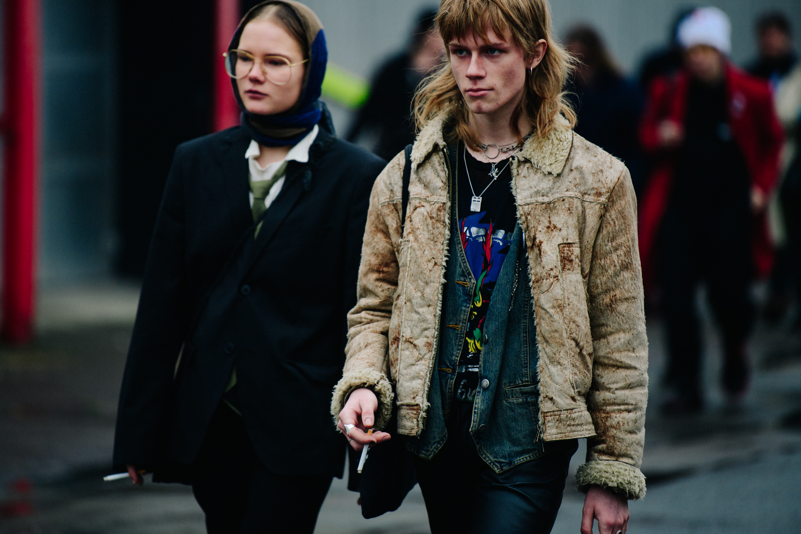 Couple wearing light jackets