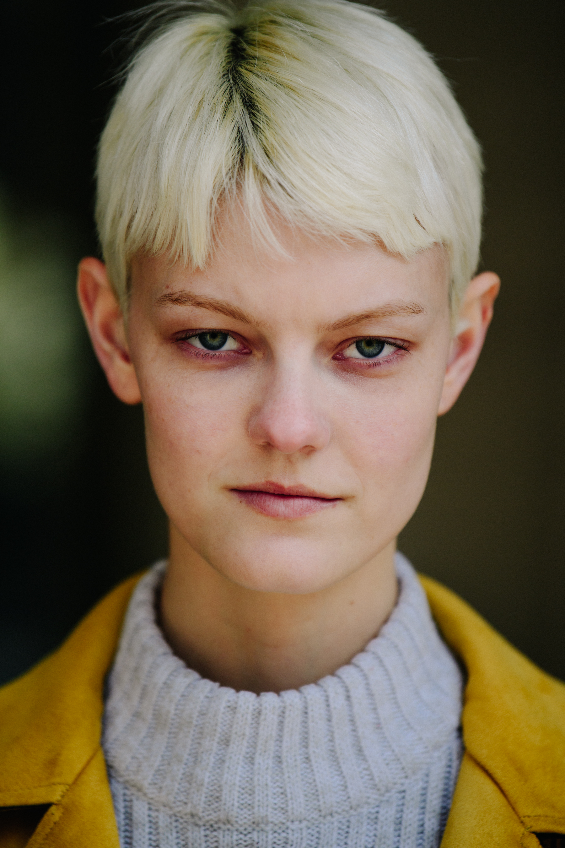 Portrait of model with green eyes