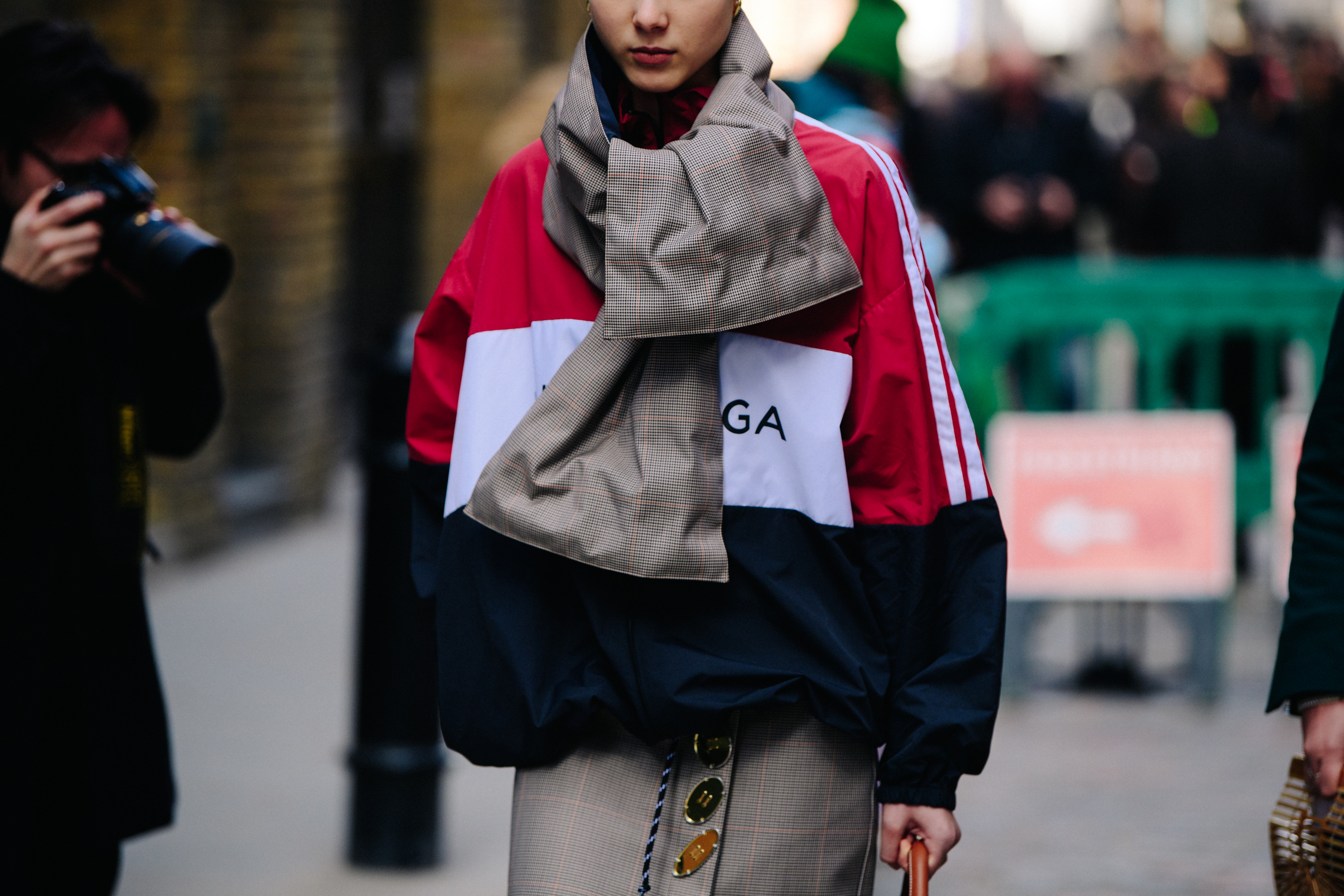 Woman wearing Balenciaga shirt