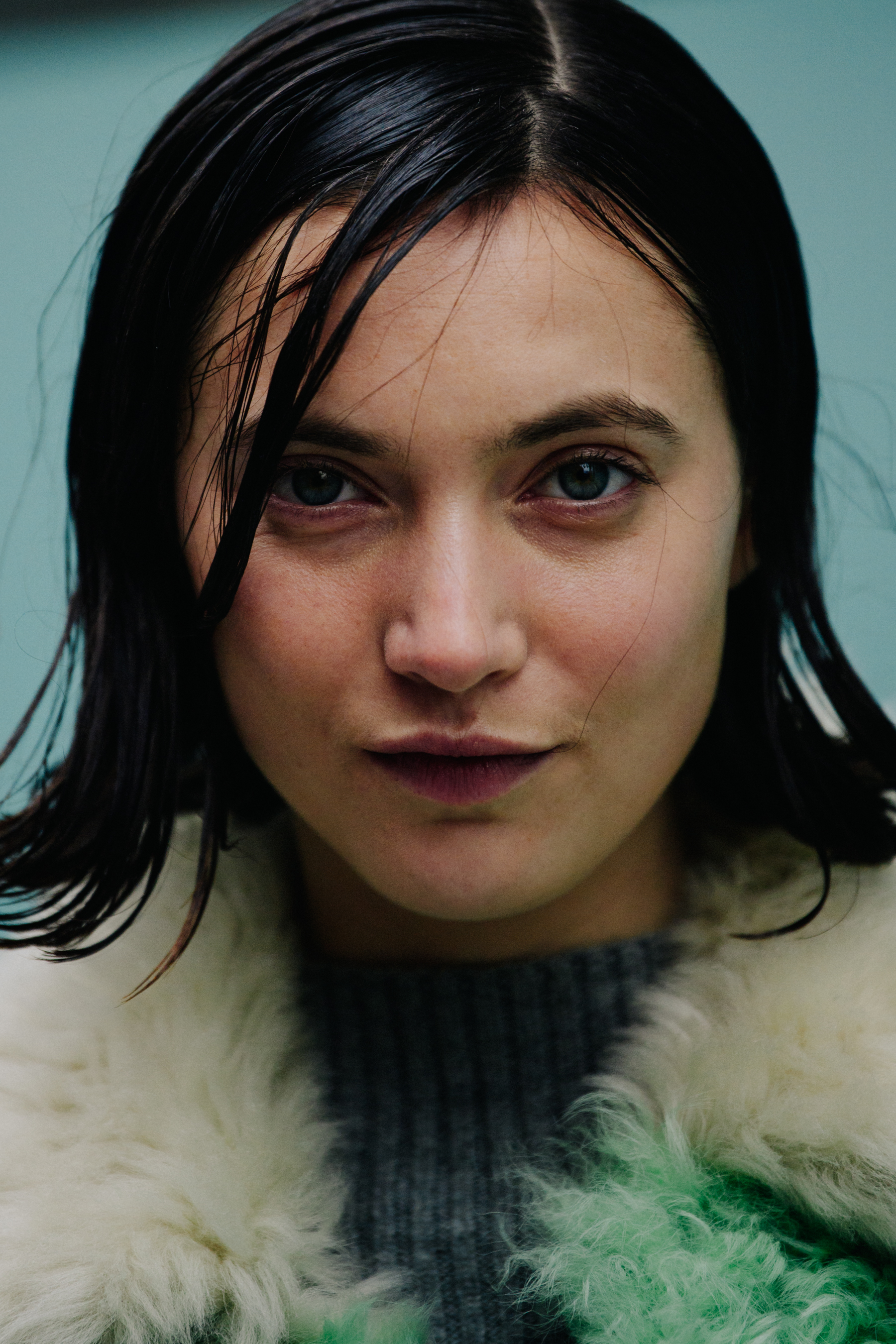 Portrait of model with blue eyes