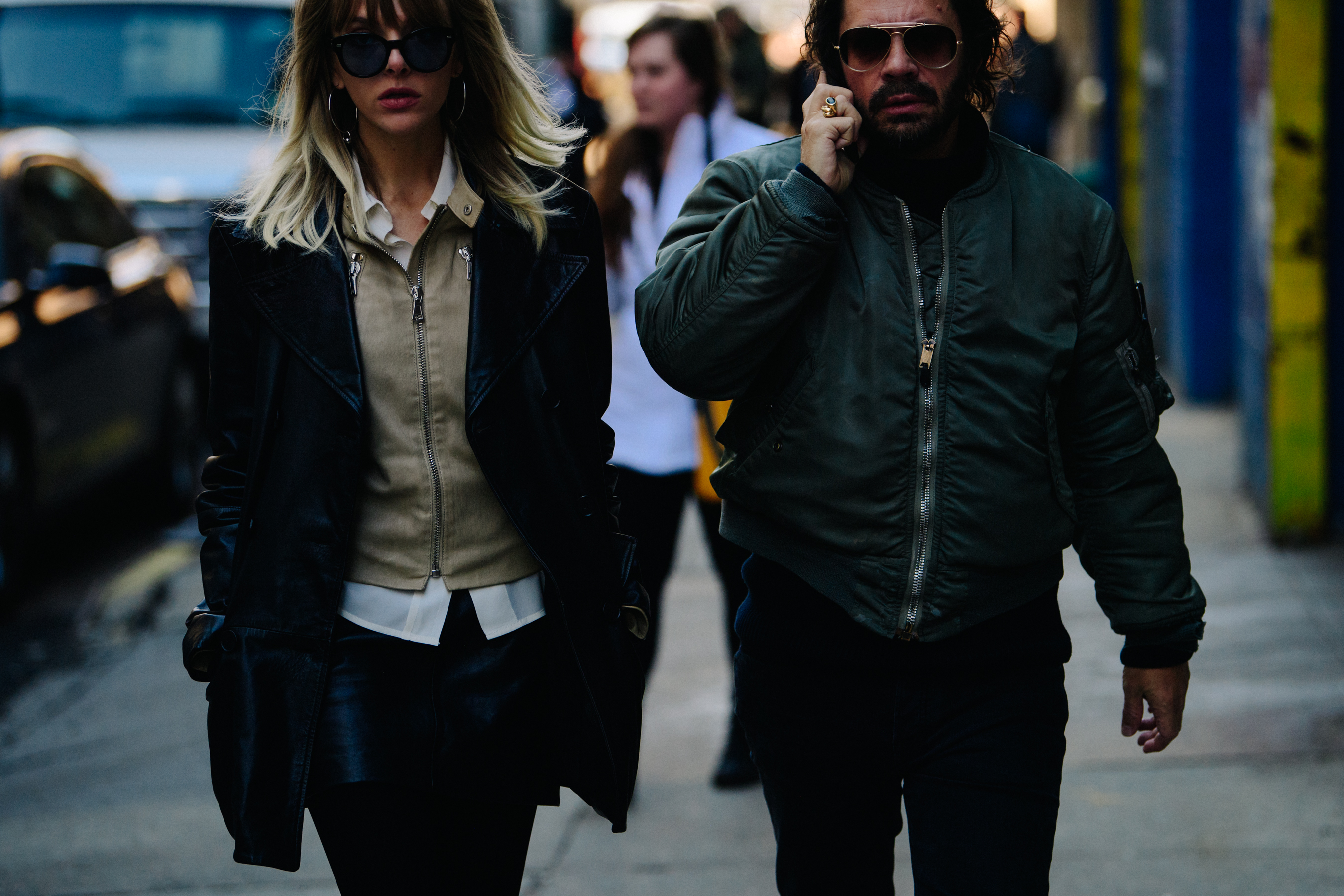 Couple wearing short jackets