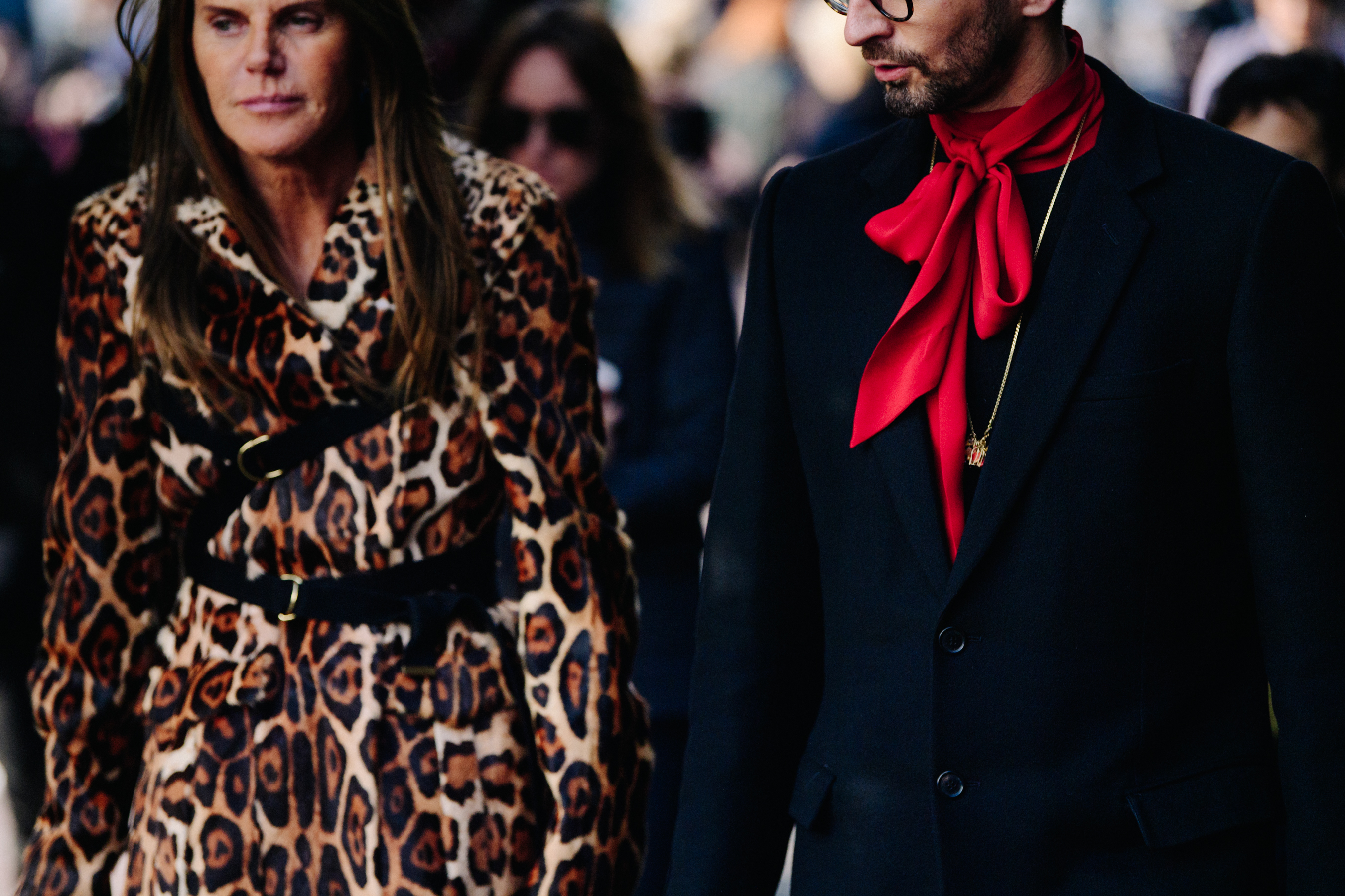 Two Italians wearing fashionable clothes