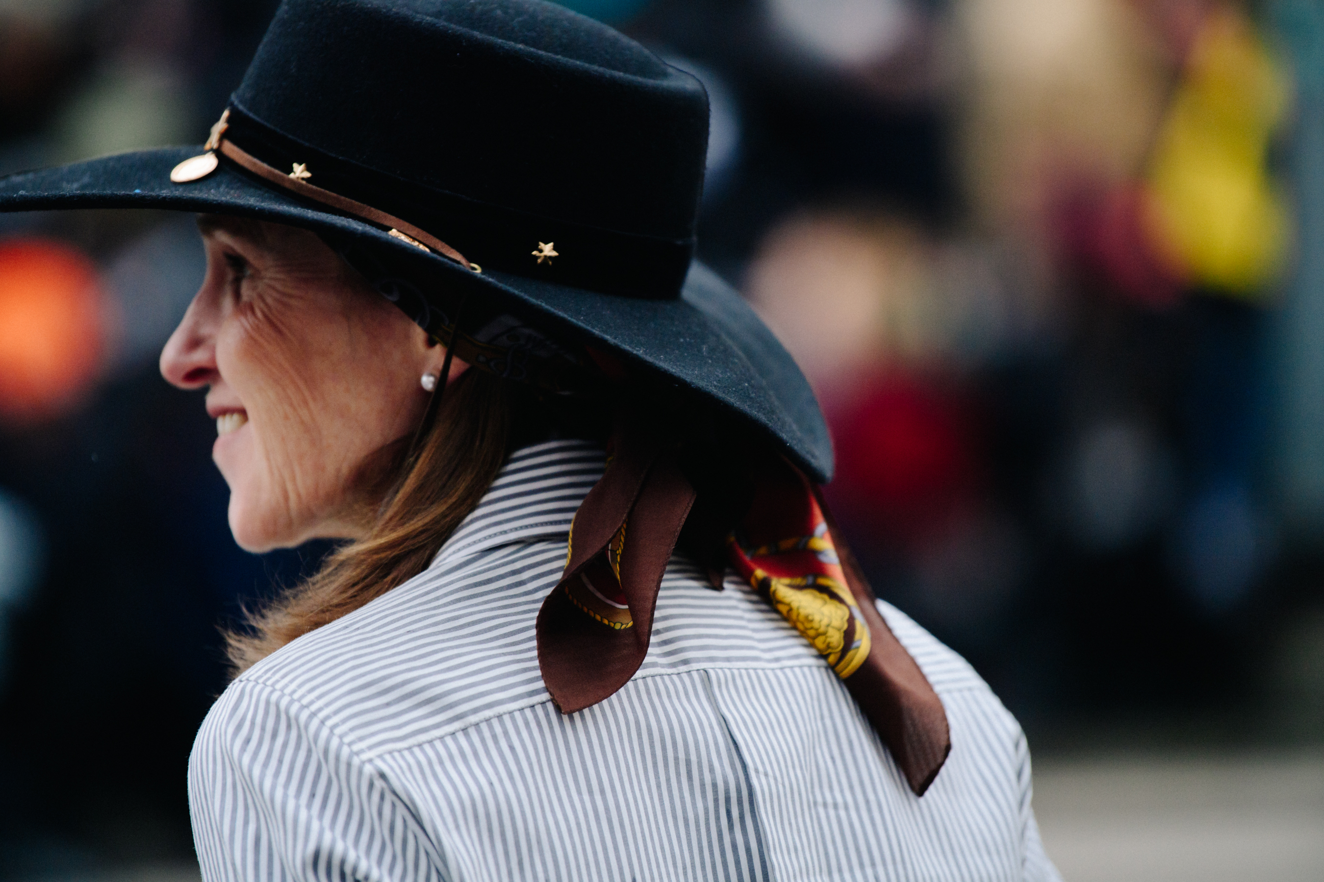 Woman wearing cowboy hat