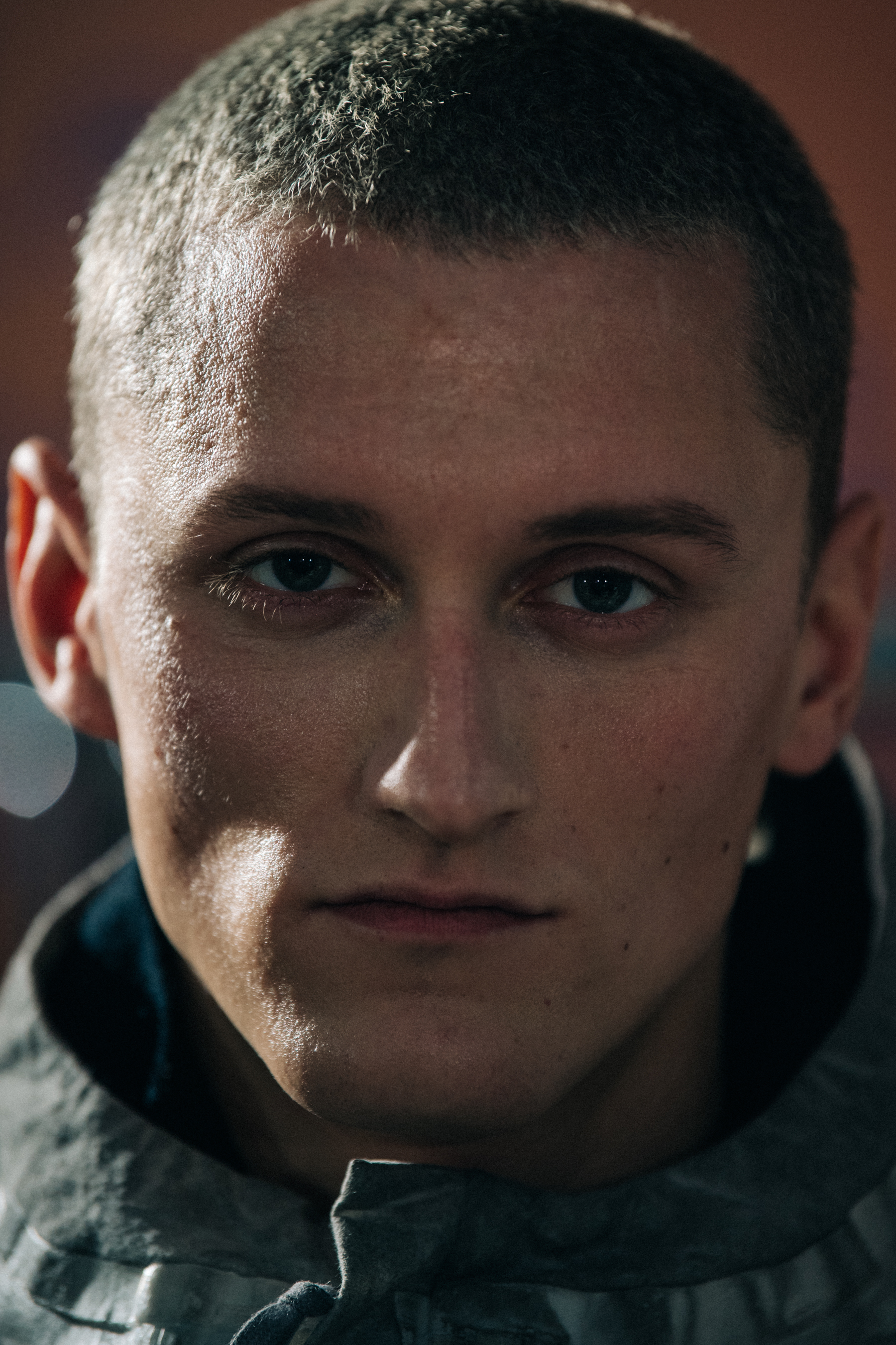 Portrait of model backstage at Boris Bidjan Saberi