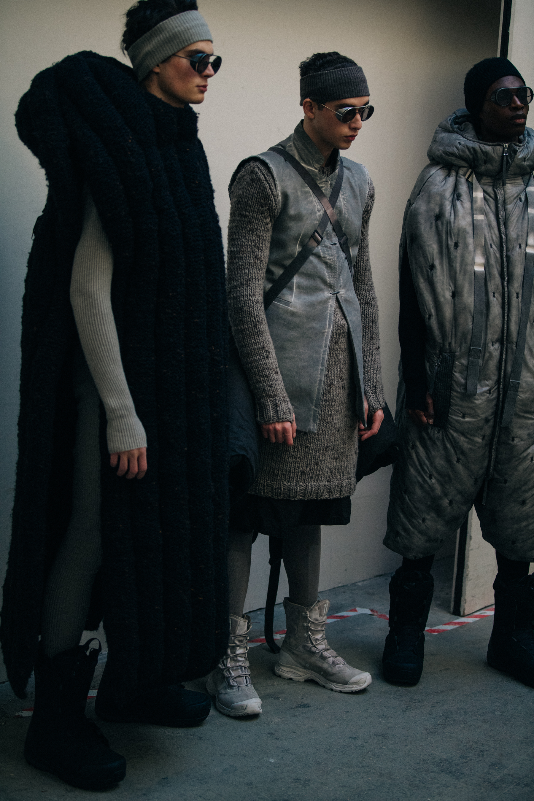 Models waiting in lineup at Boris Bidjan Saberi show
