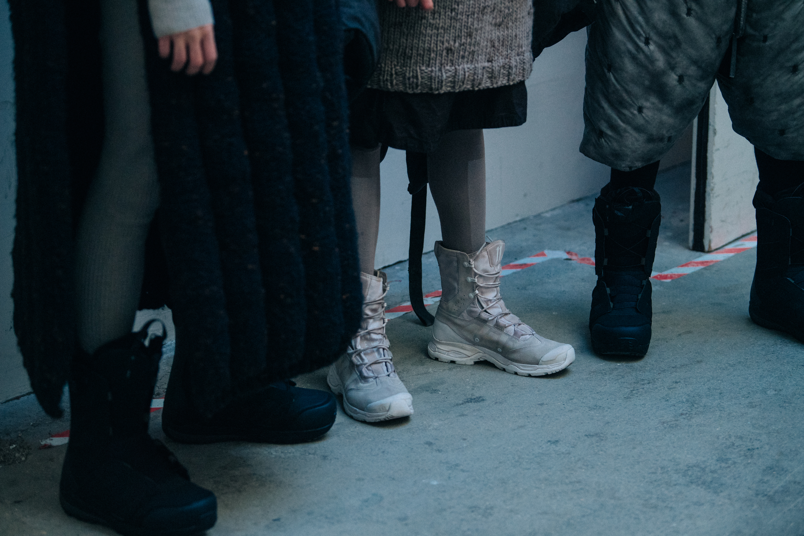 Models waiting in lineup at Boris Bidjan Saberi show