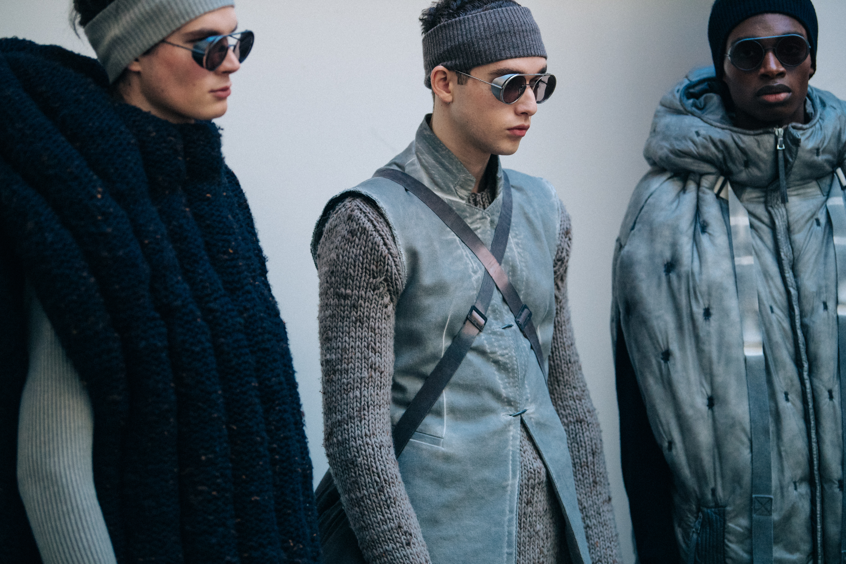 Models waiting in lineup at Boris Bidjan Saberi show
