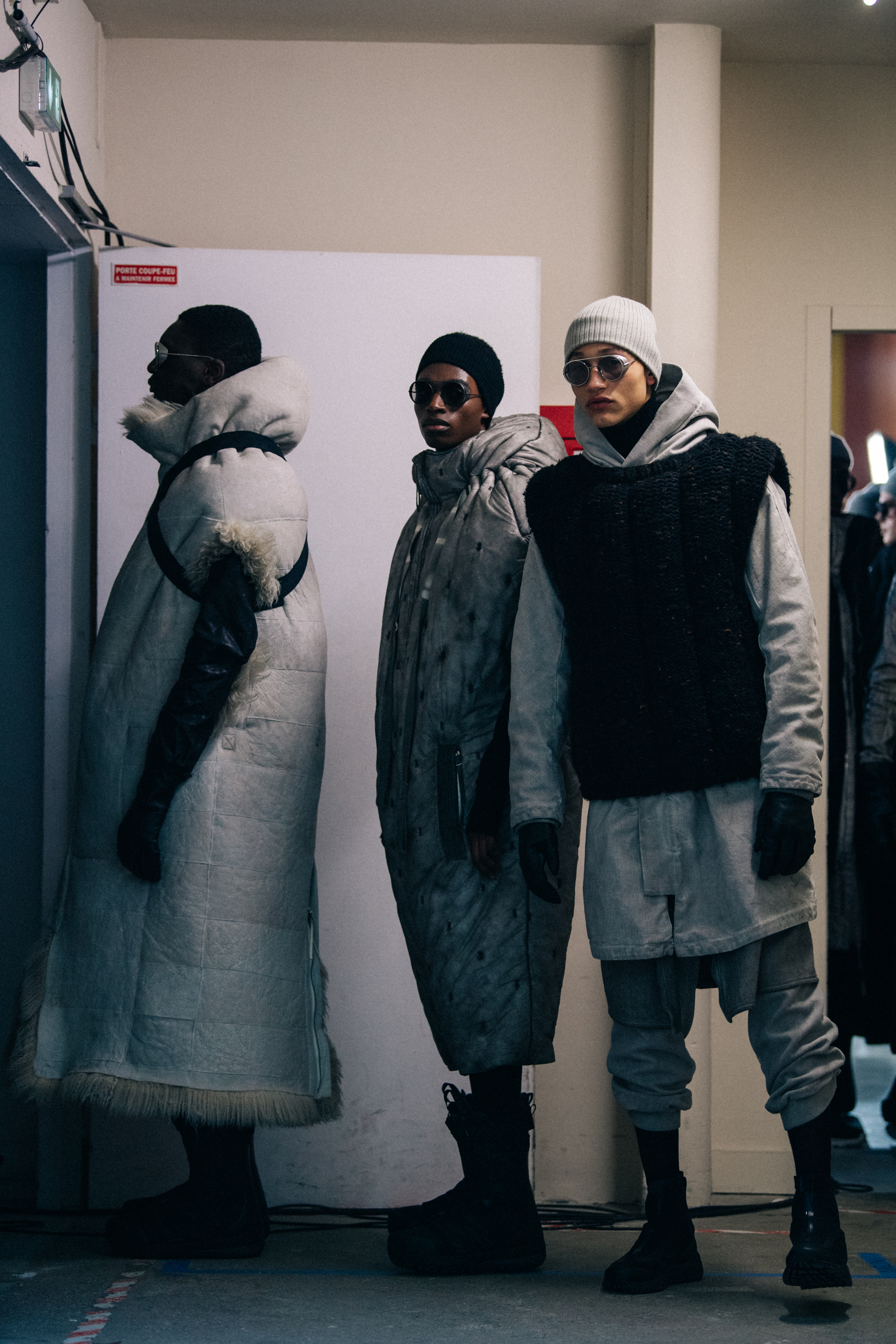 Models waiting in lineup at Boris Bidjan Saberi show