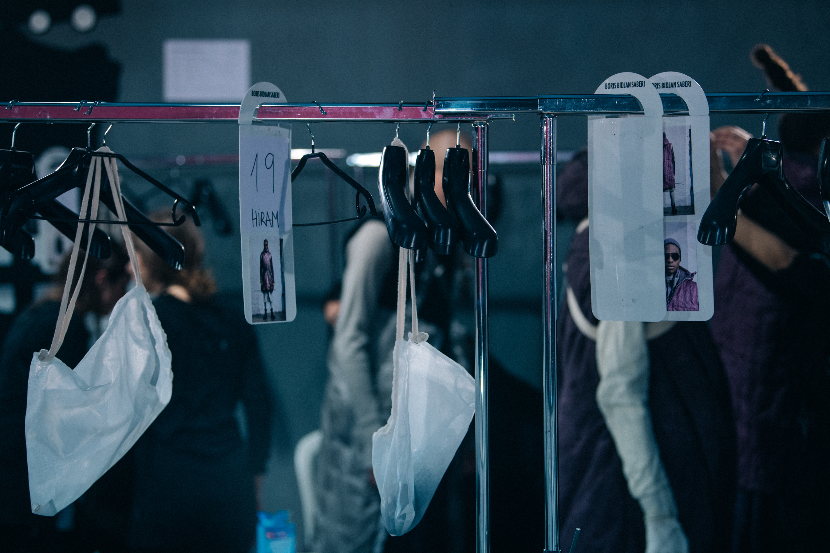 Clothes on a rail backstage
