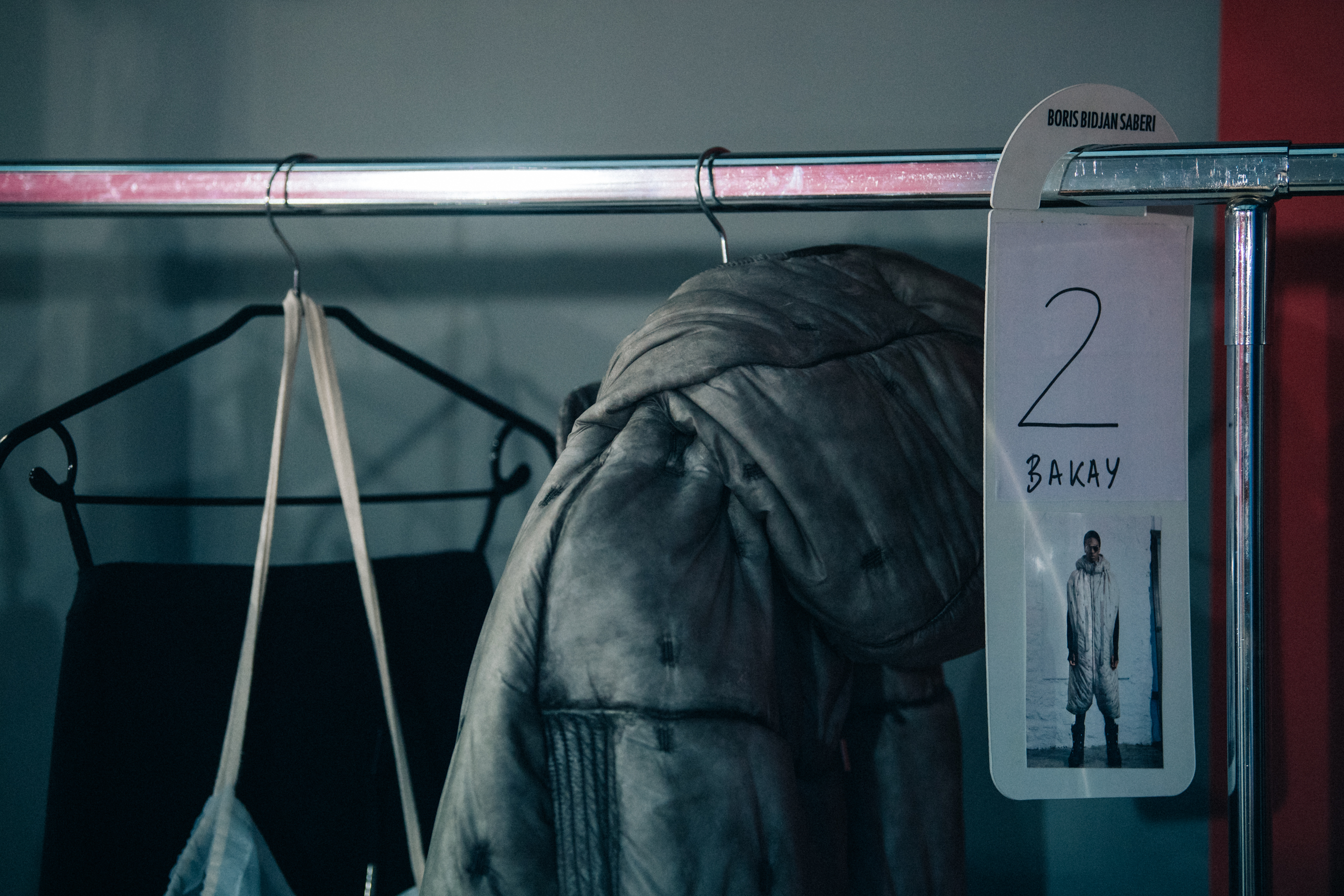 Clothes on a rail backstage