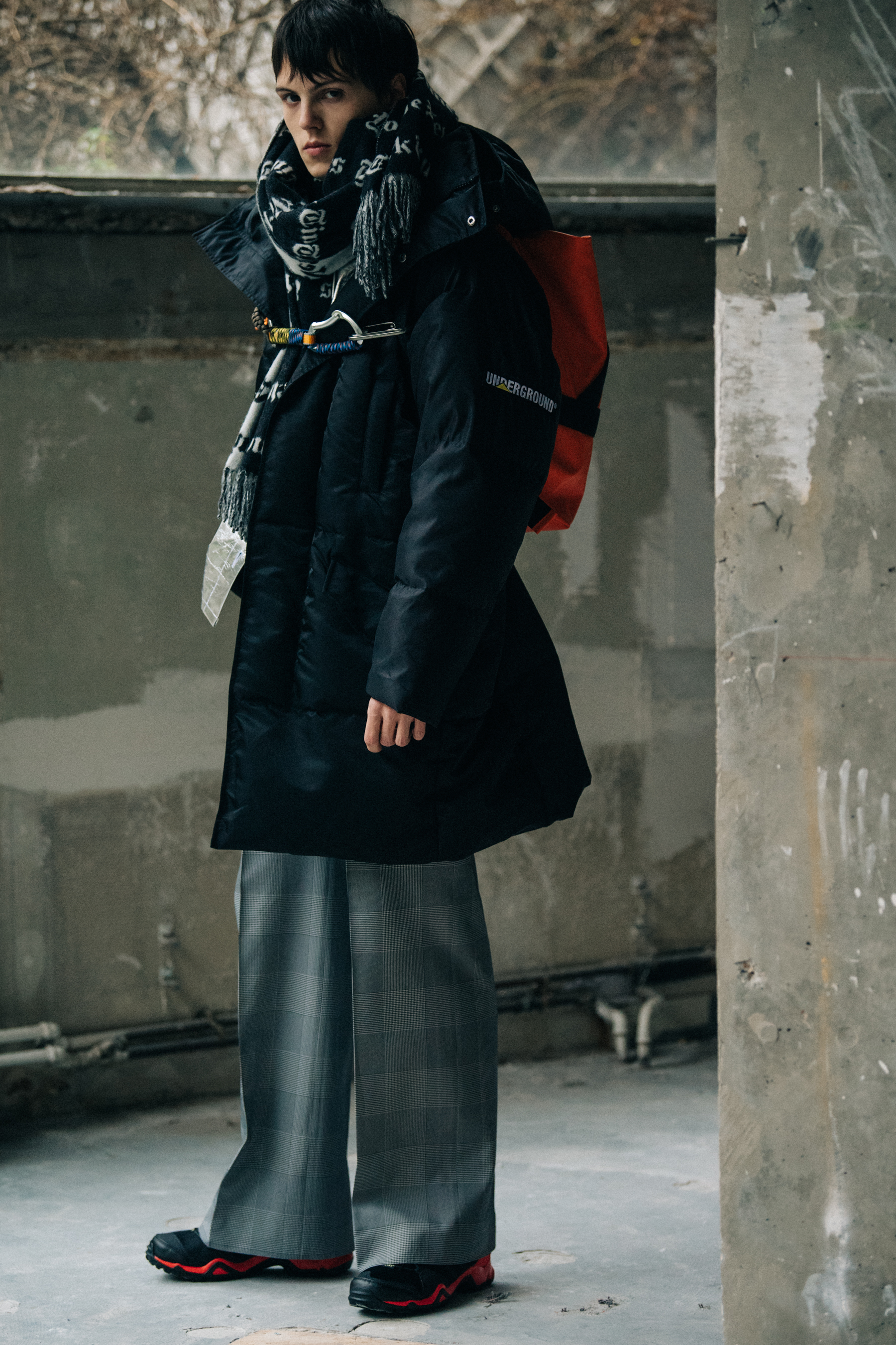 Model wearing black Etudes Studio outfit