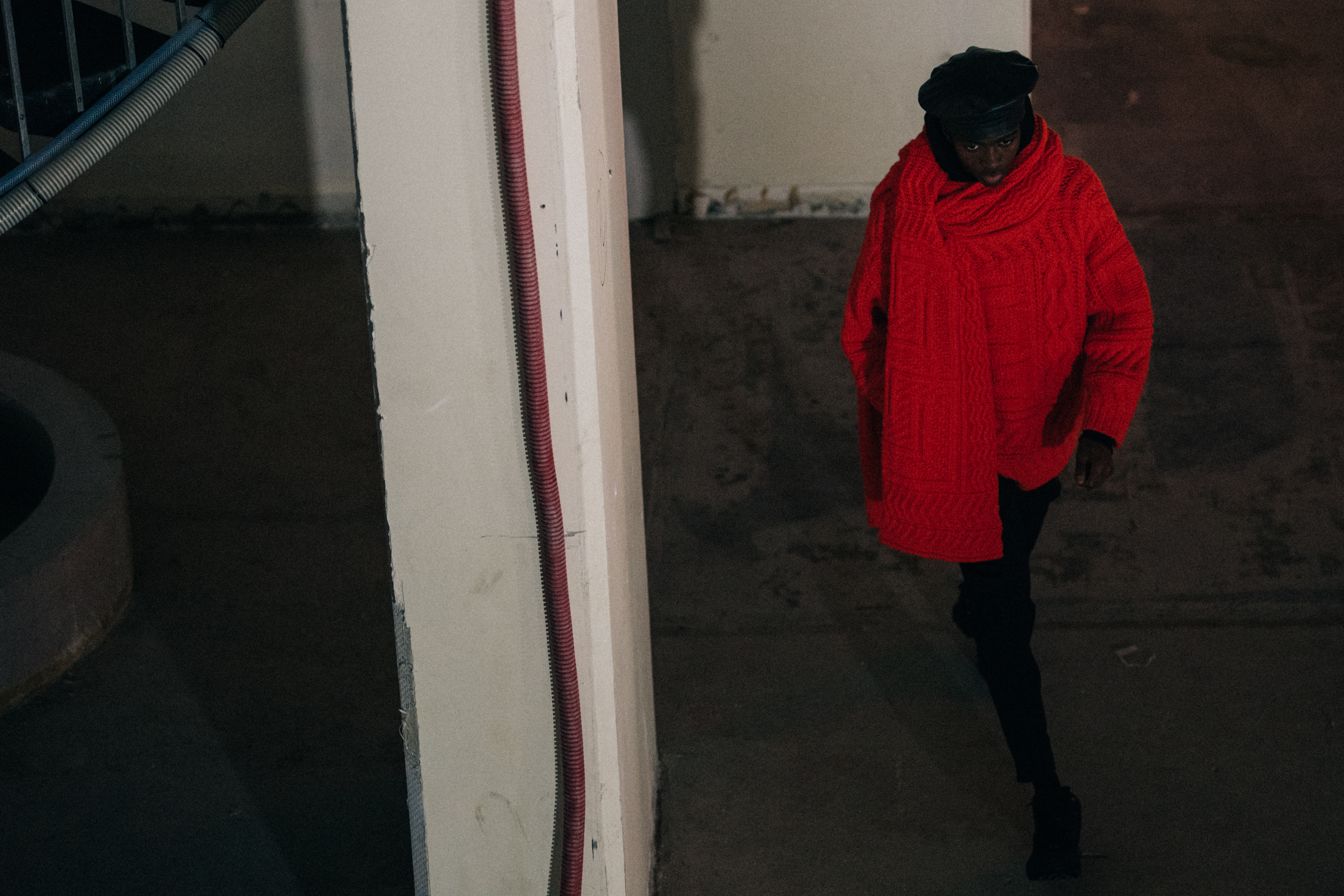 Alton Mason backstage at Etudes Studio