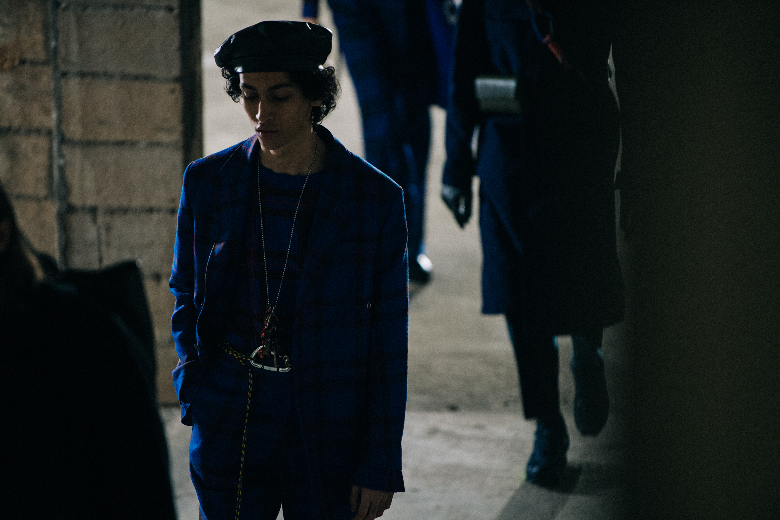 Models leaving runway at Etudes Studio