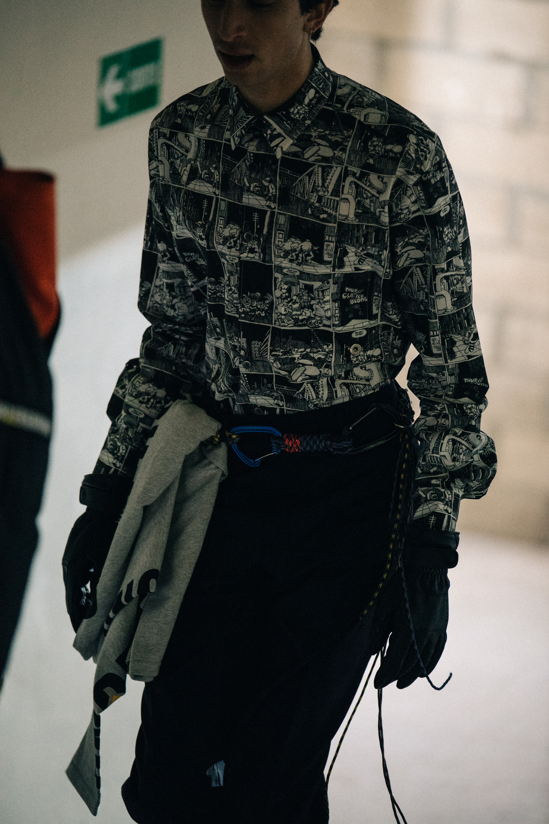 Models leaving runway at Etudes Studio