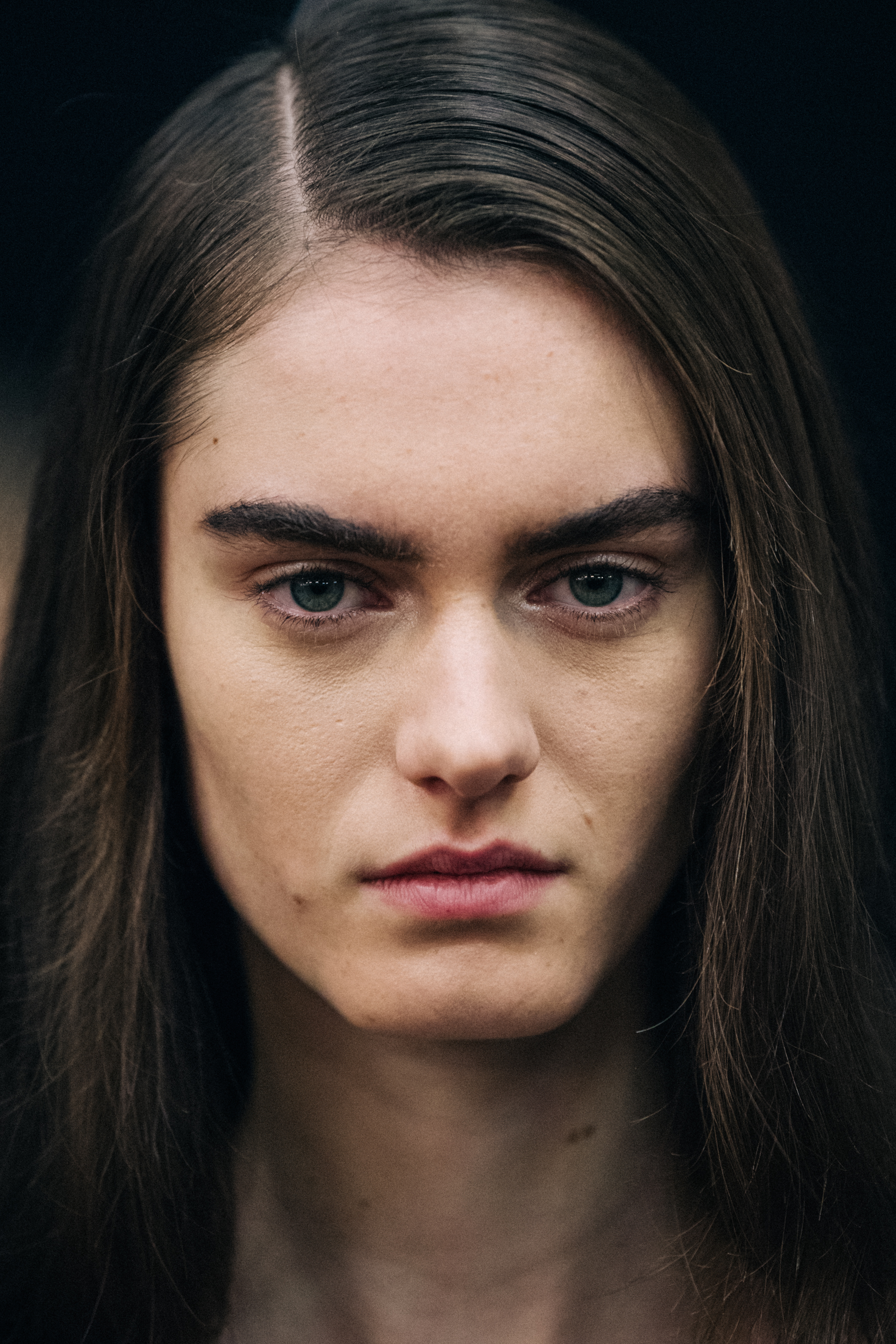 Portrait of model with blue eyes
