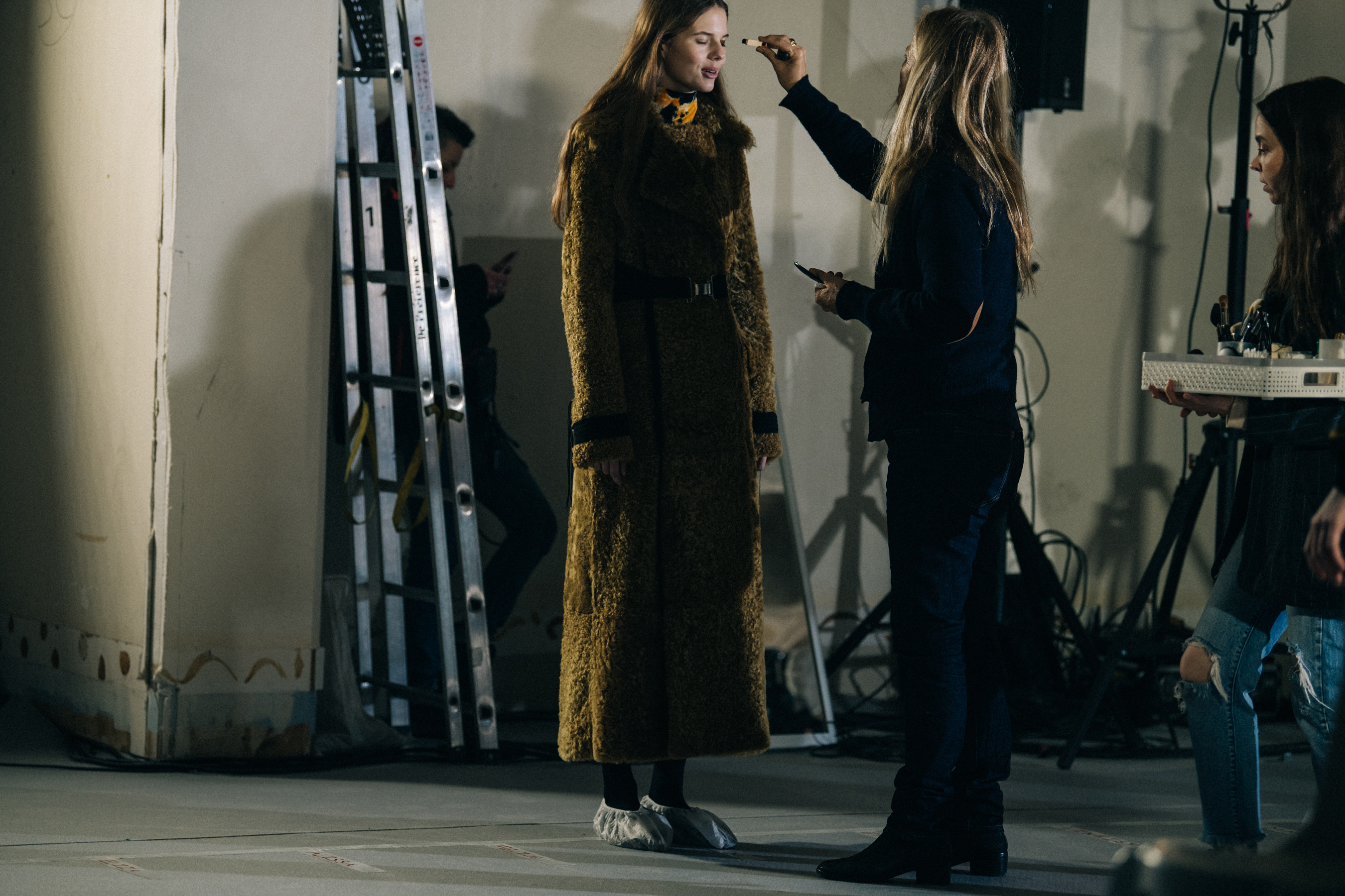 Models in hair and makeup backstage