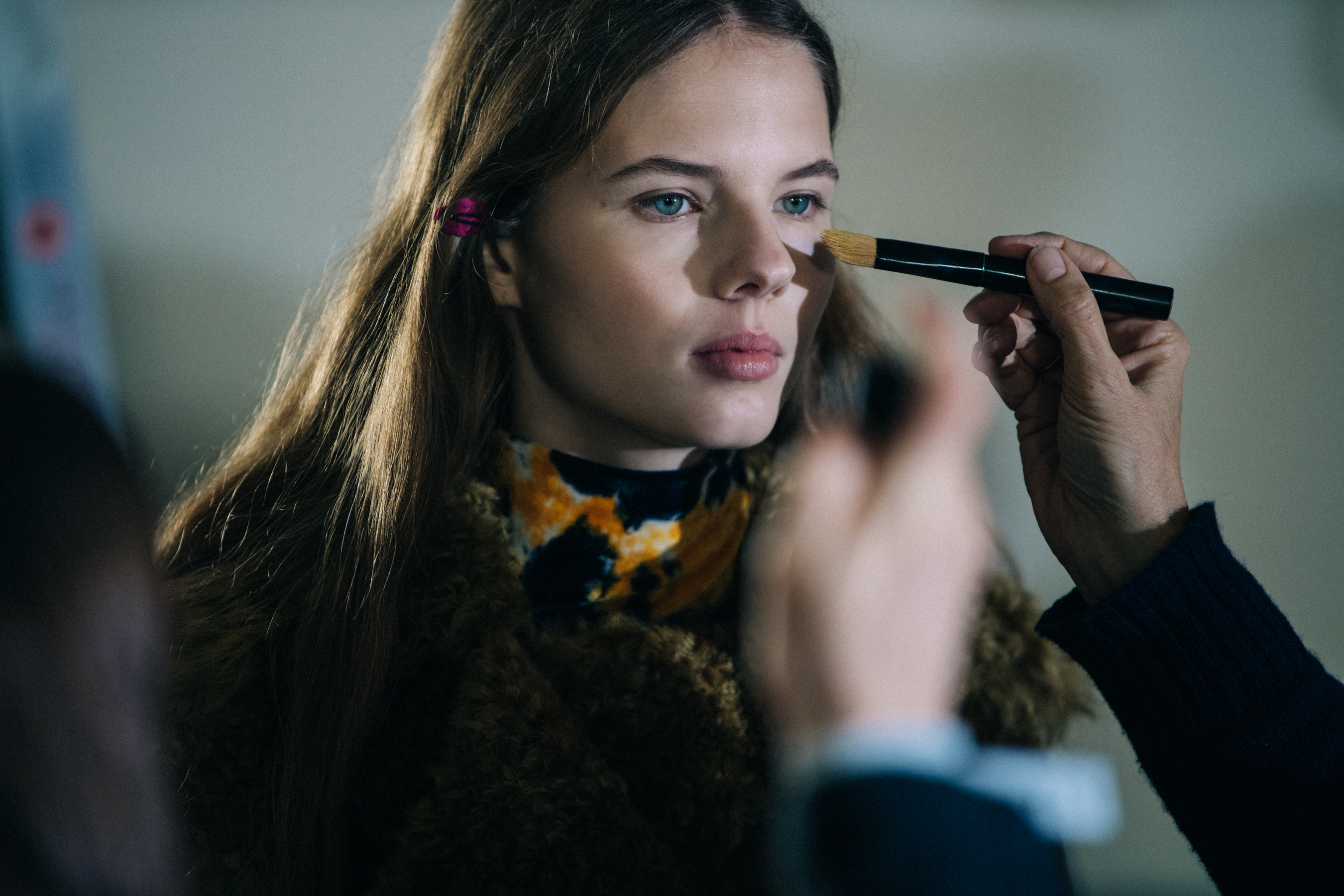 Models in hair and makeup backstage