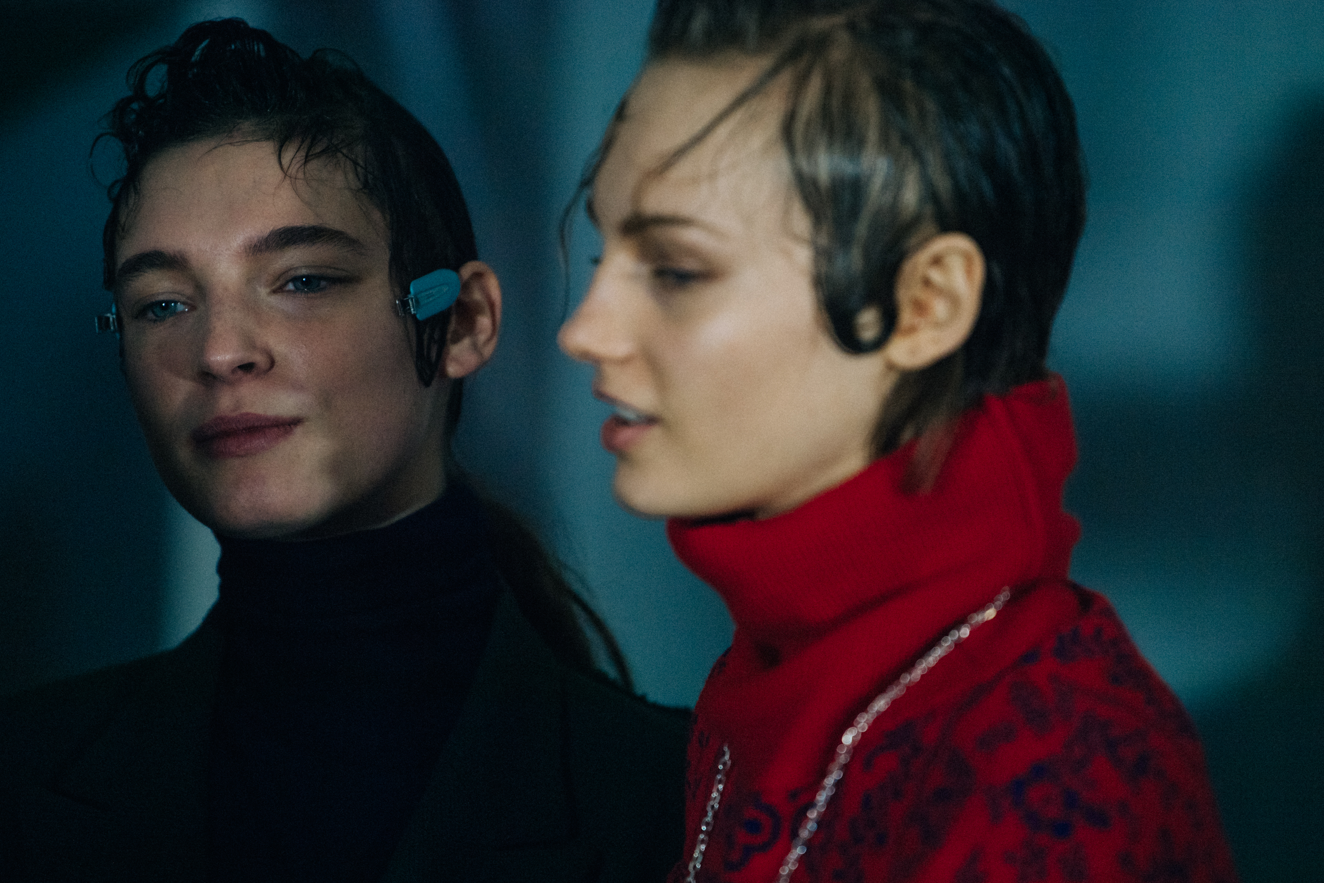 Fran Summers backstage at Sacai