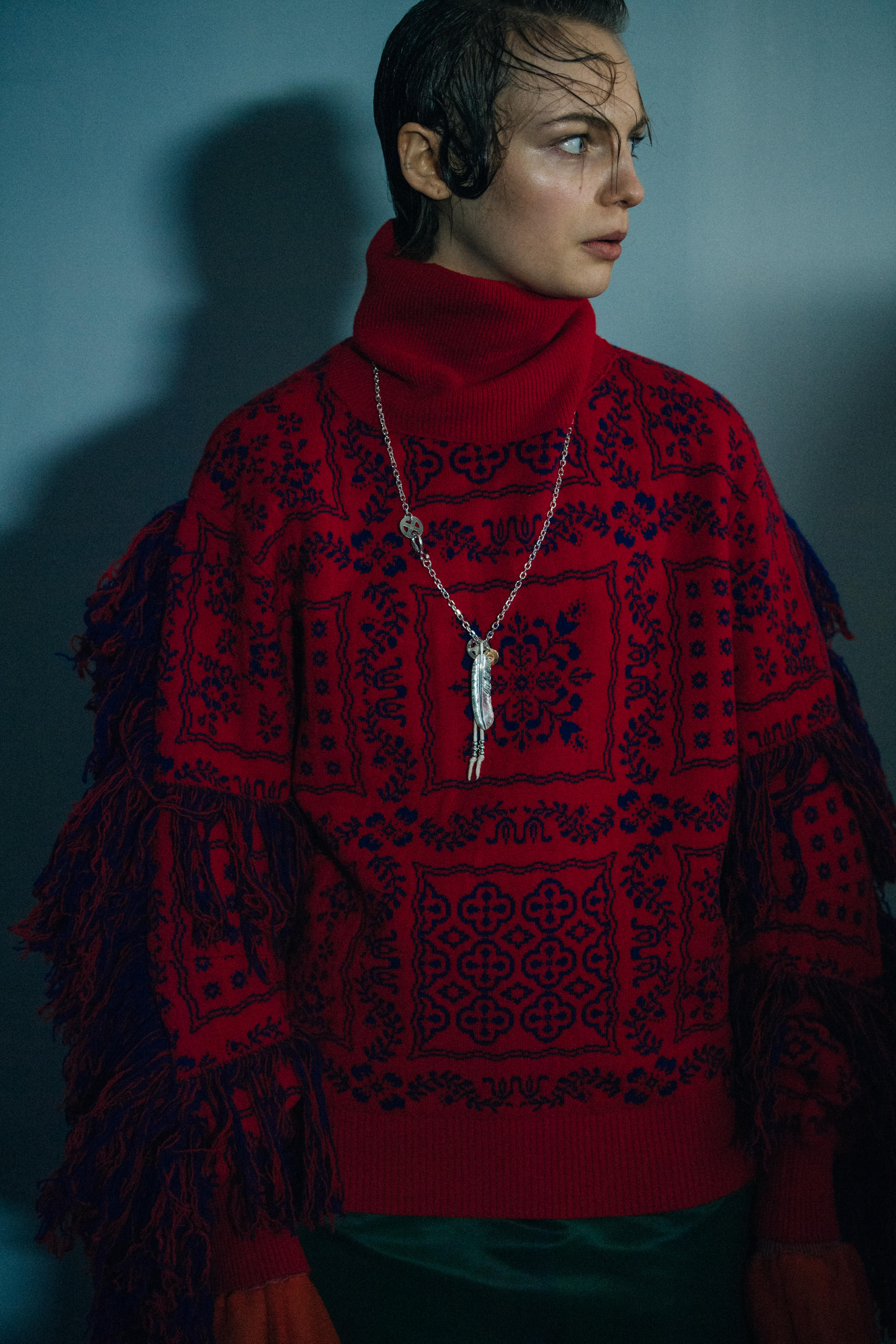 Fran Summers backstage at Sacai