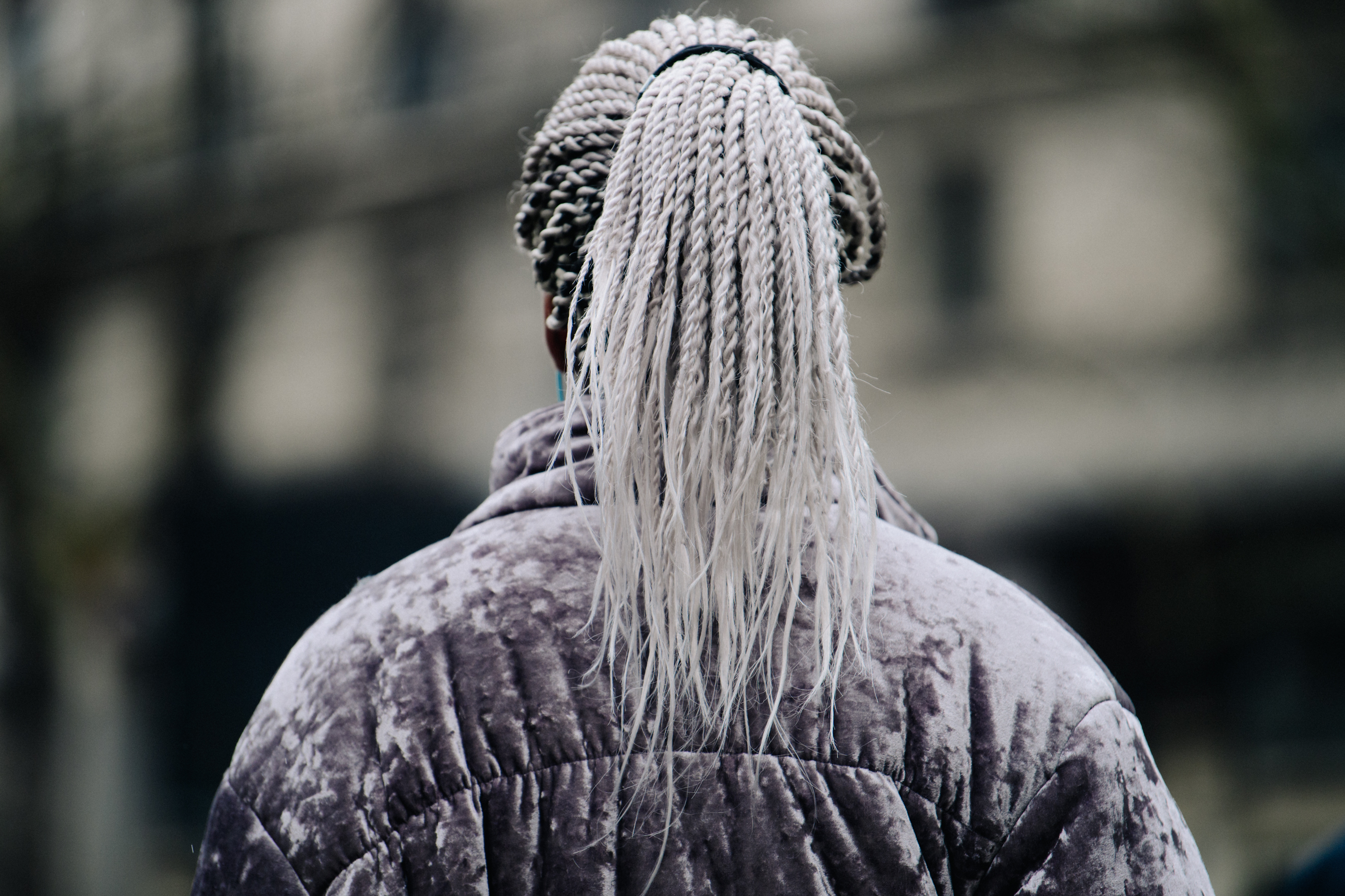 Woman with long braided hair