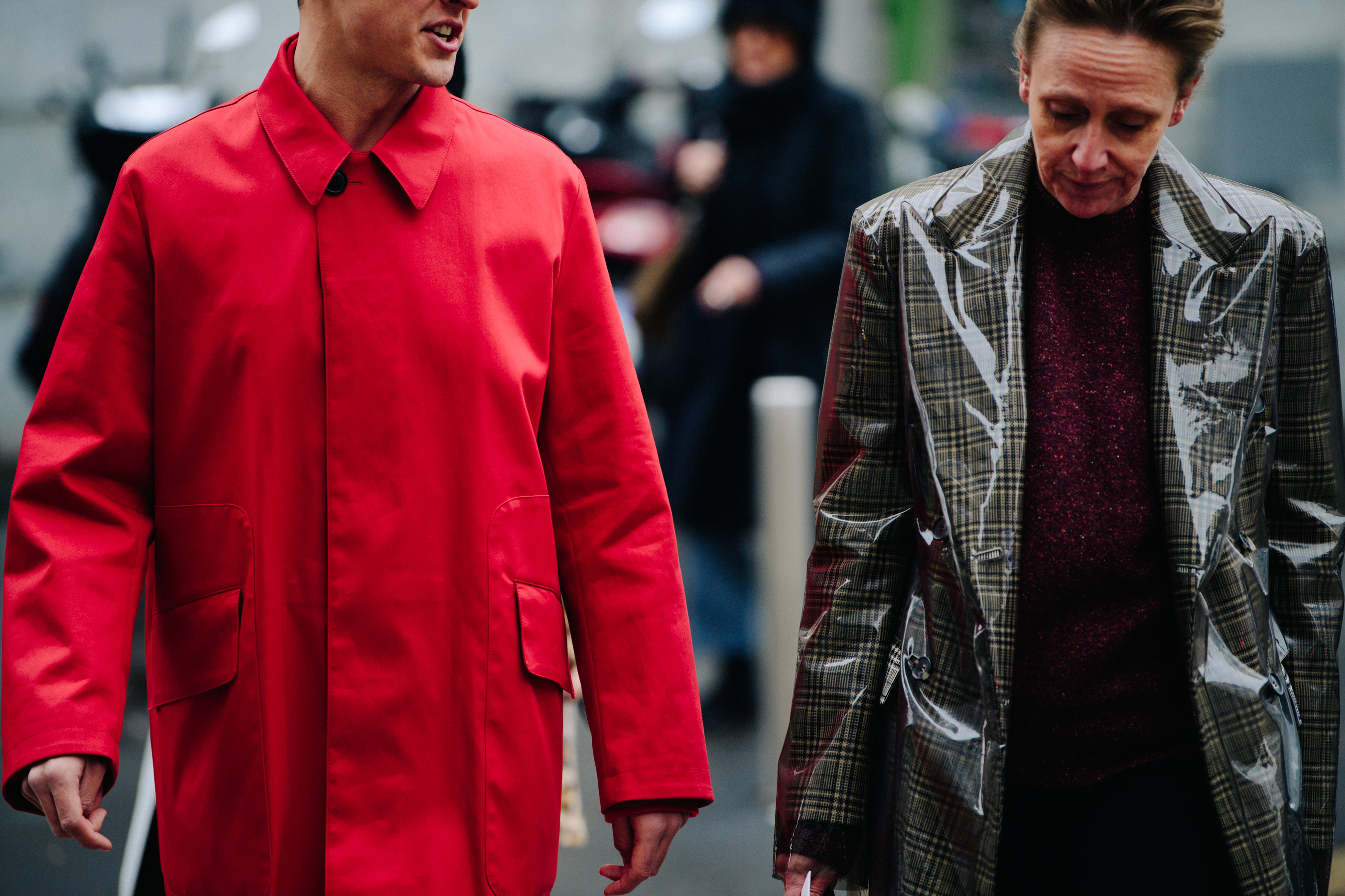 Couple wearing red pieces