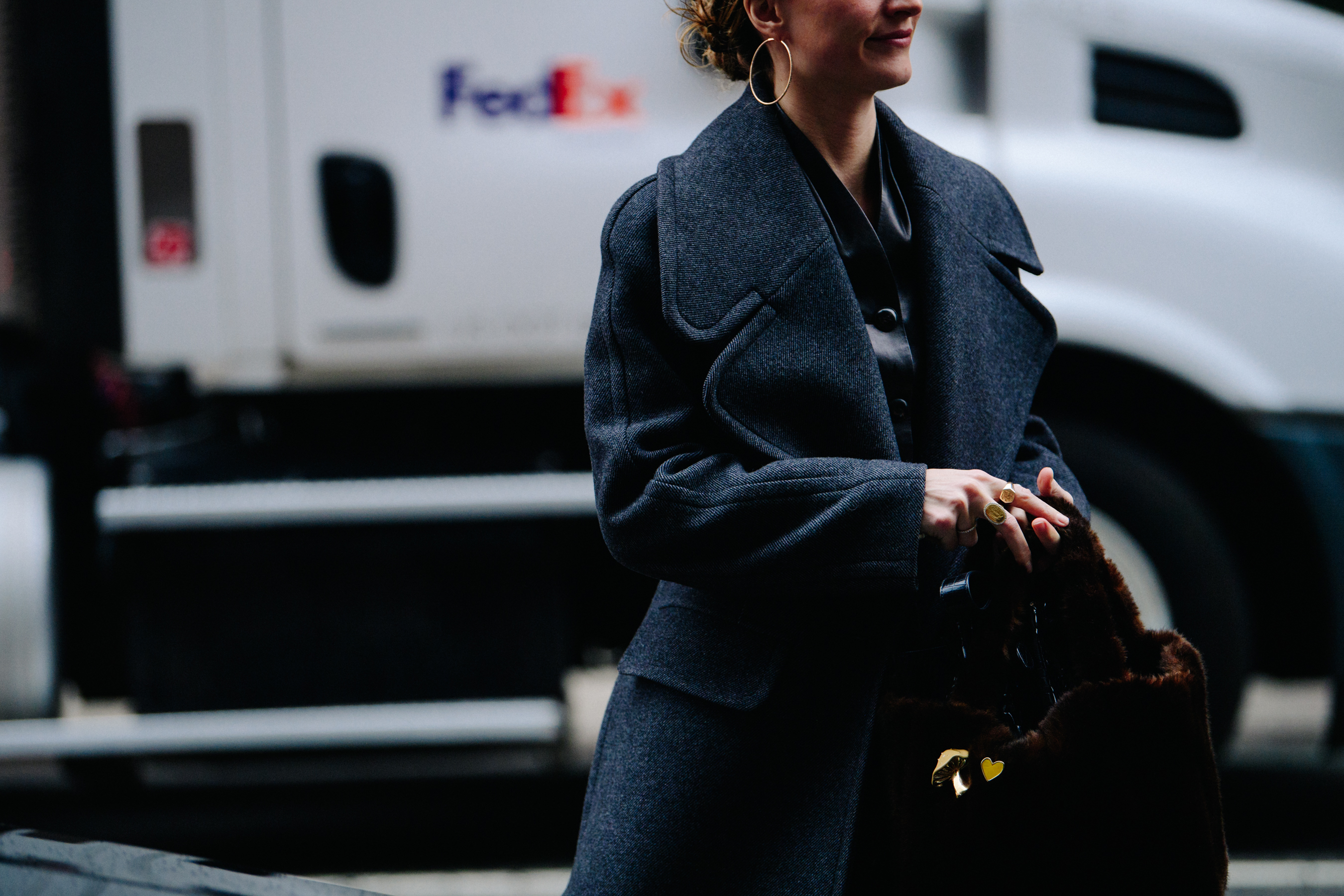 Woman wearing gold rings