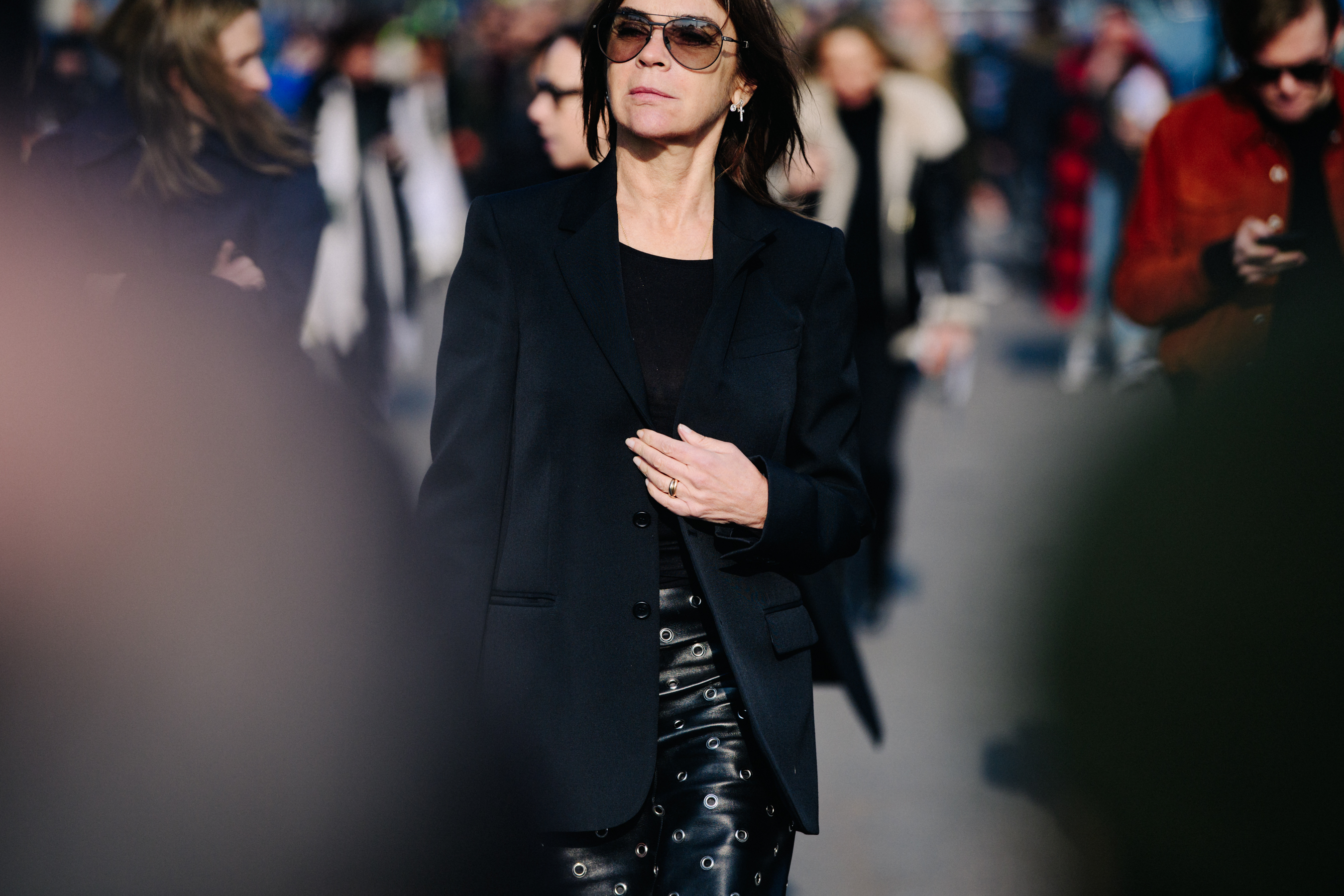 French editor wearing all black