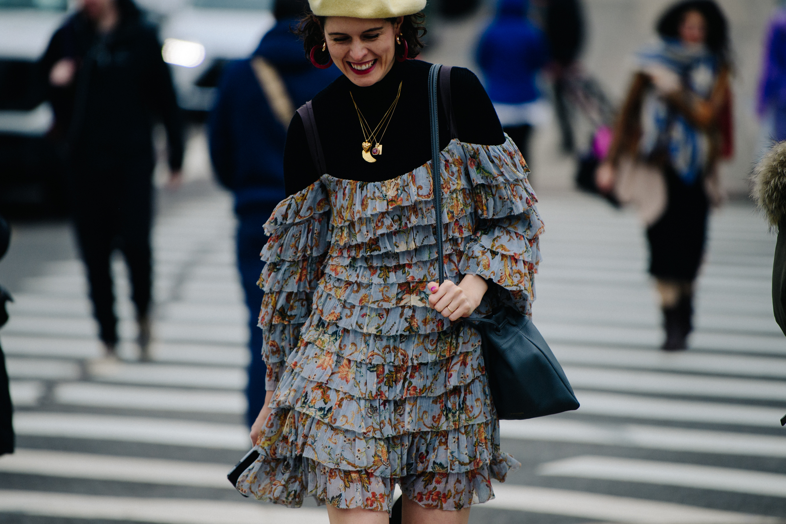 Woman wearing floral dress