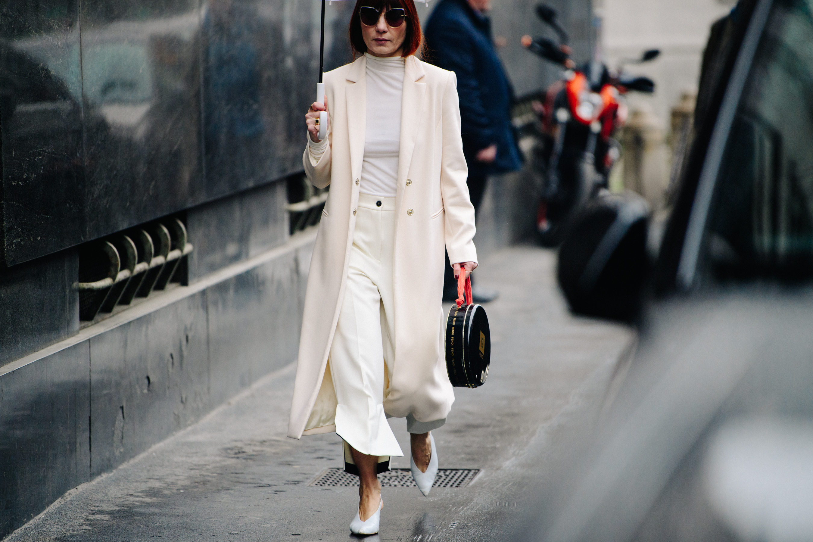 Woman wearing white outfit