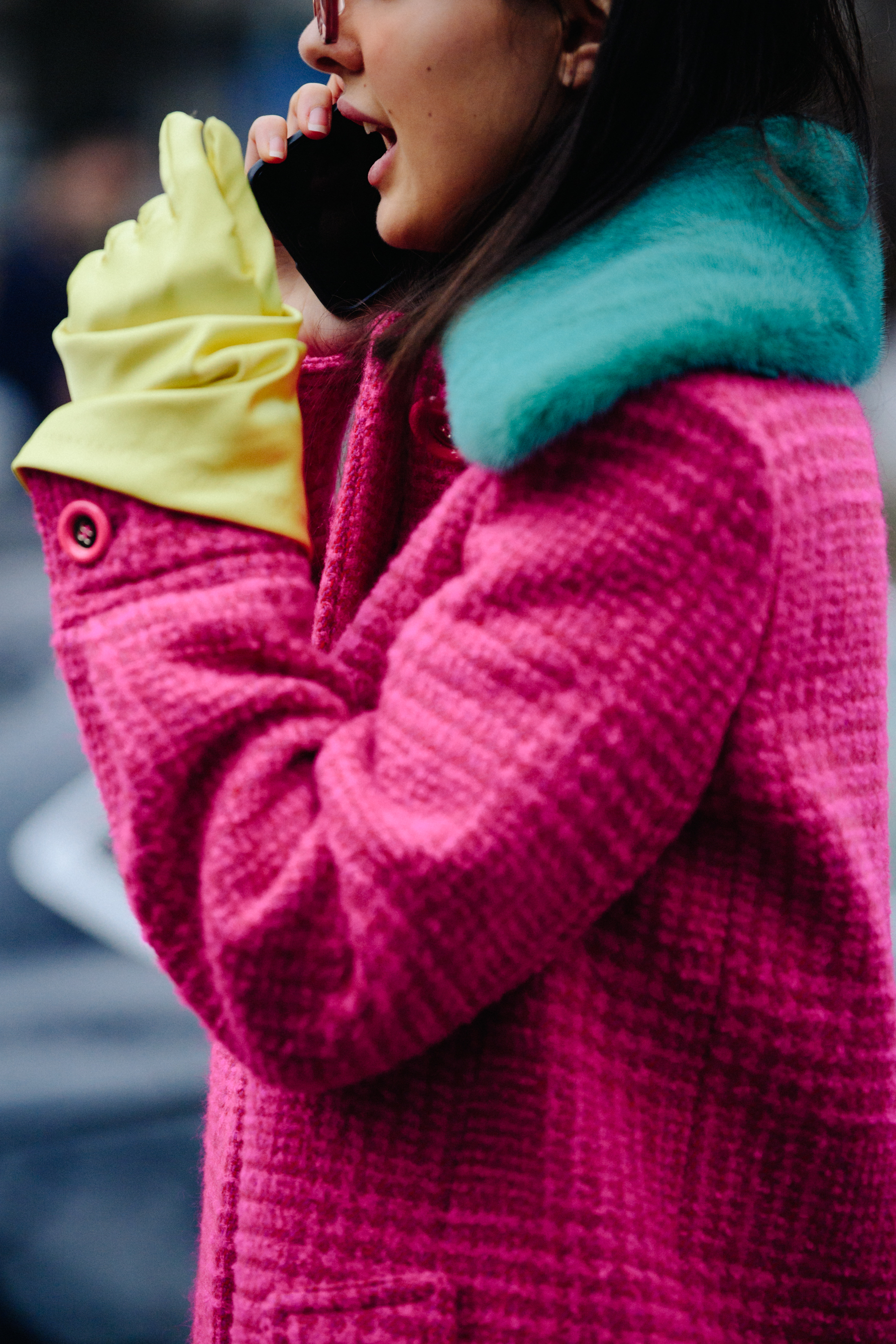 Italian blogger wearing pink and yellow