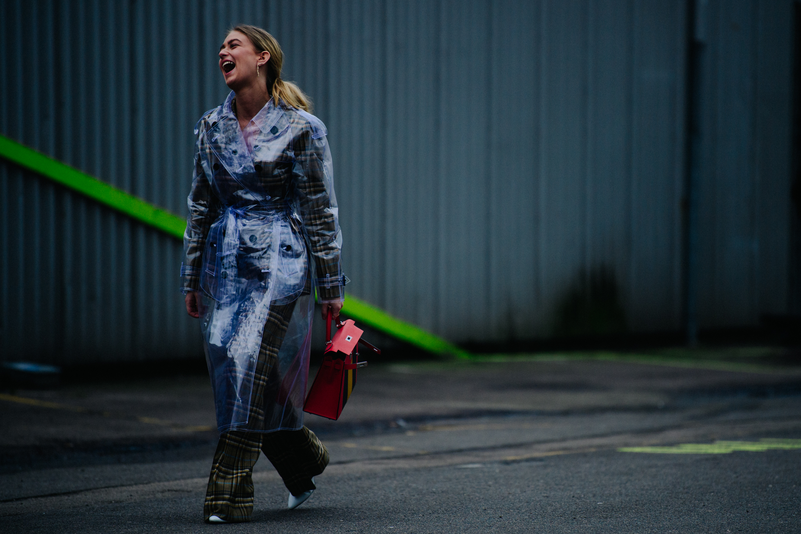 Danish blogger wearing check suit