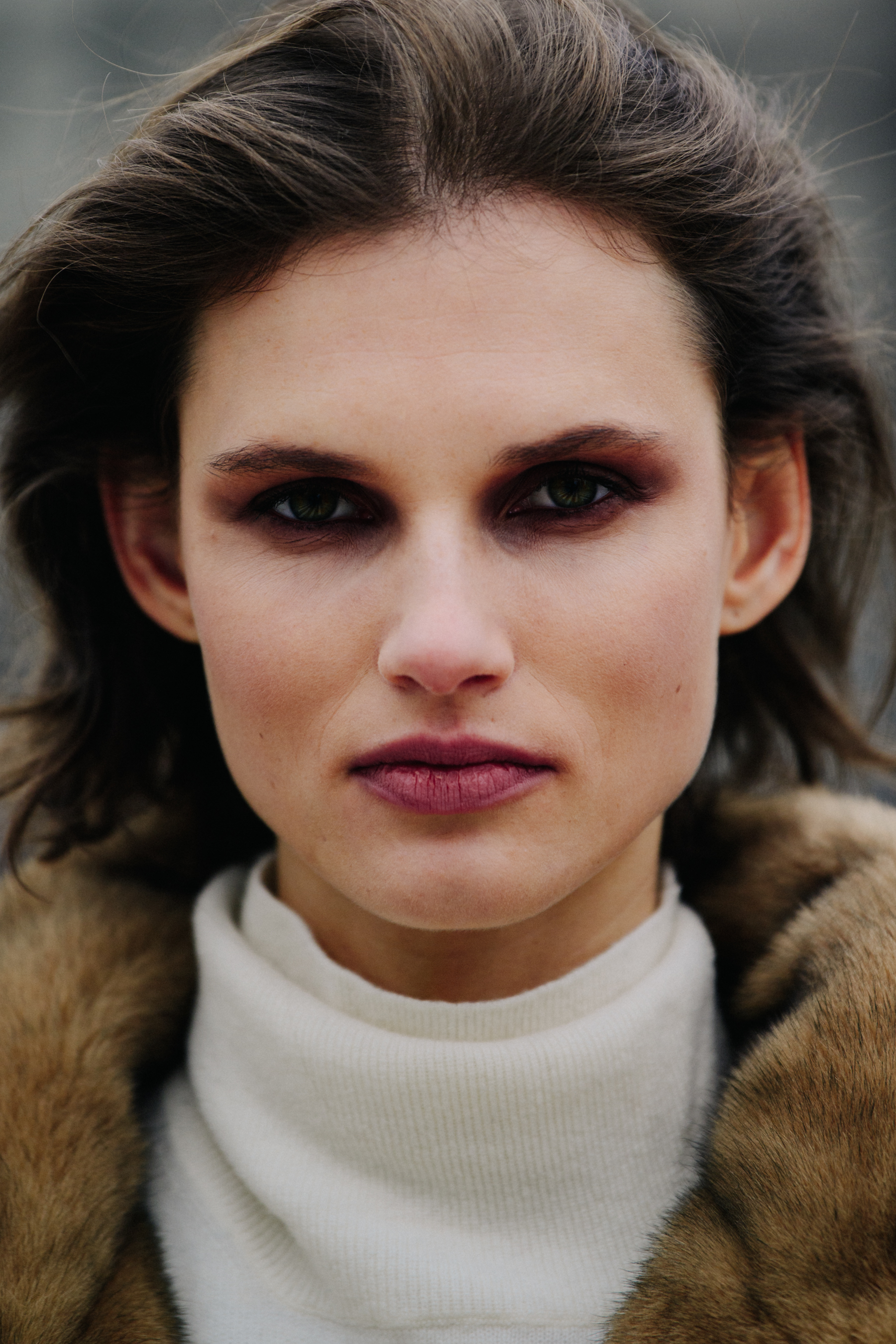 Portrait of Giedre Dukauskaite with dark eye makeup