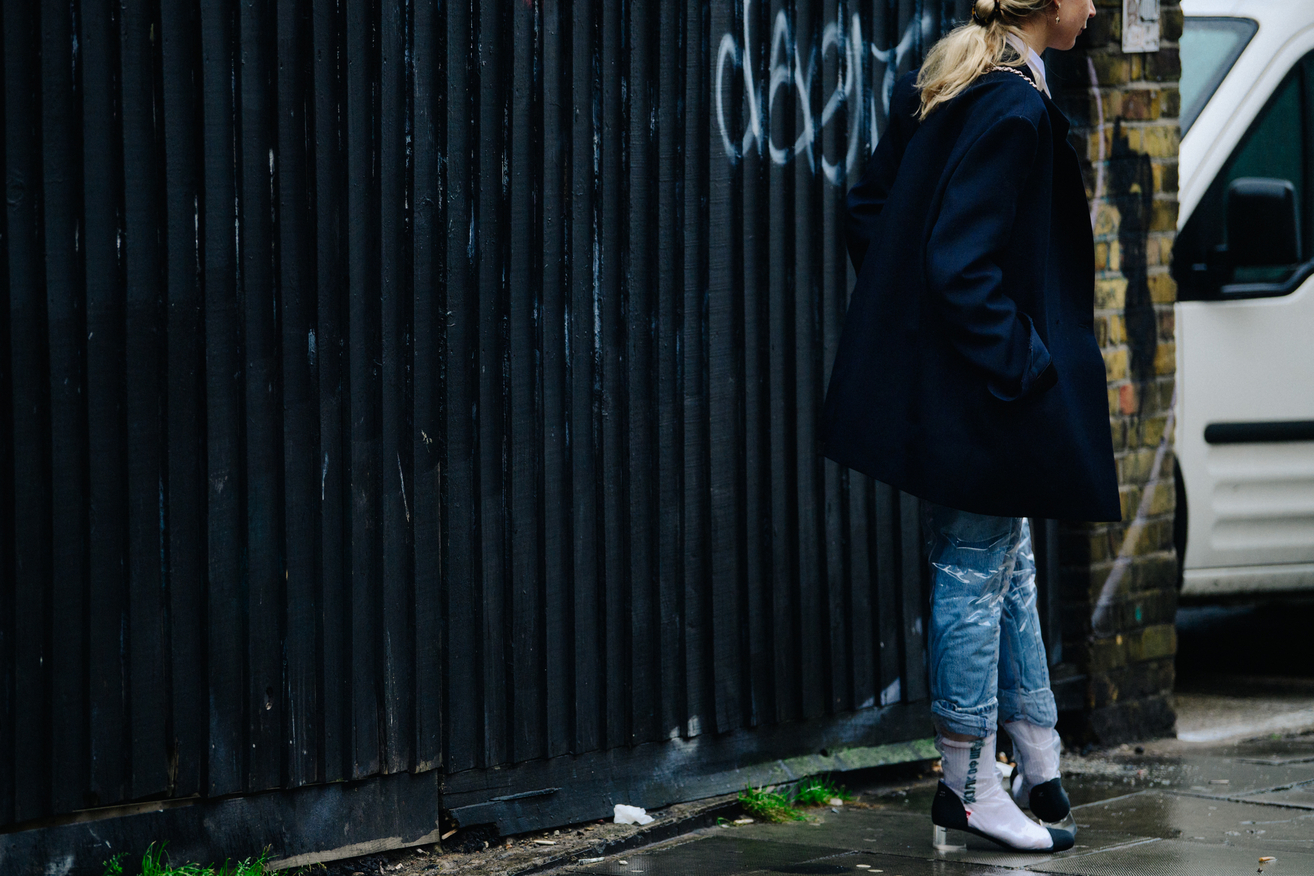 Norwegian blogger wearing plastic Chanel boots