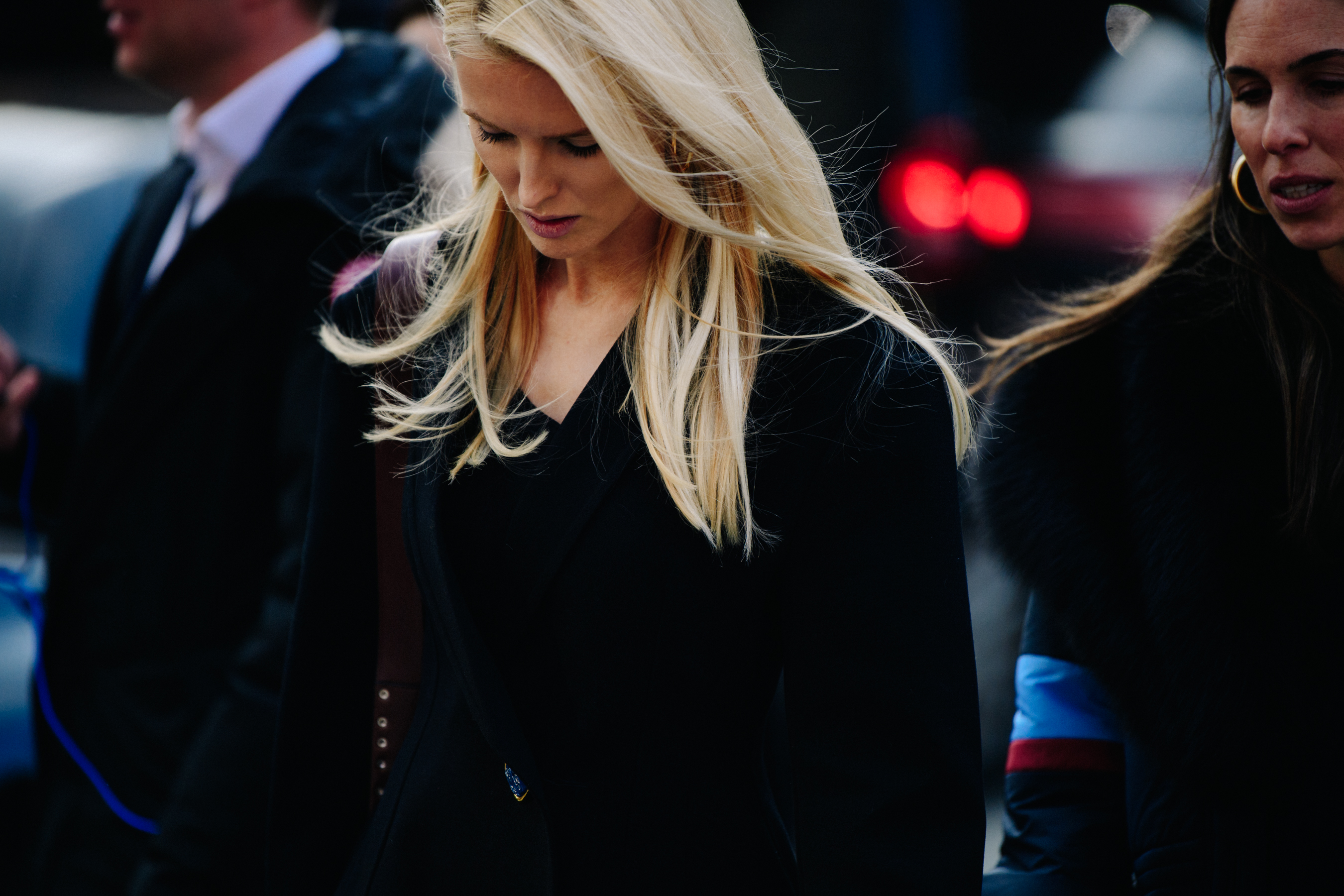 Woman wearing black outfit