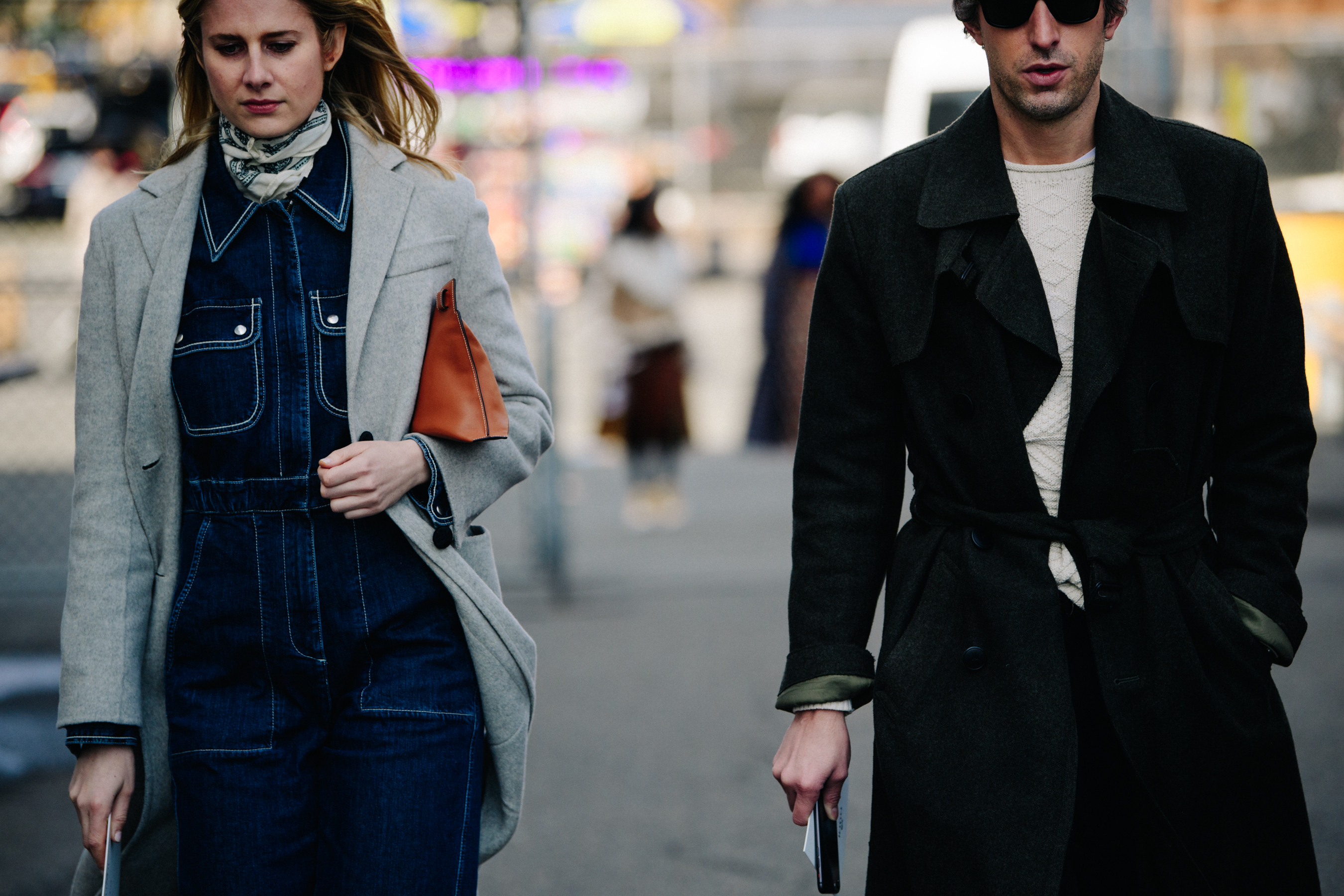 Couple wearing wool coats