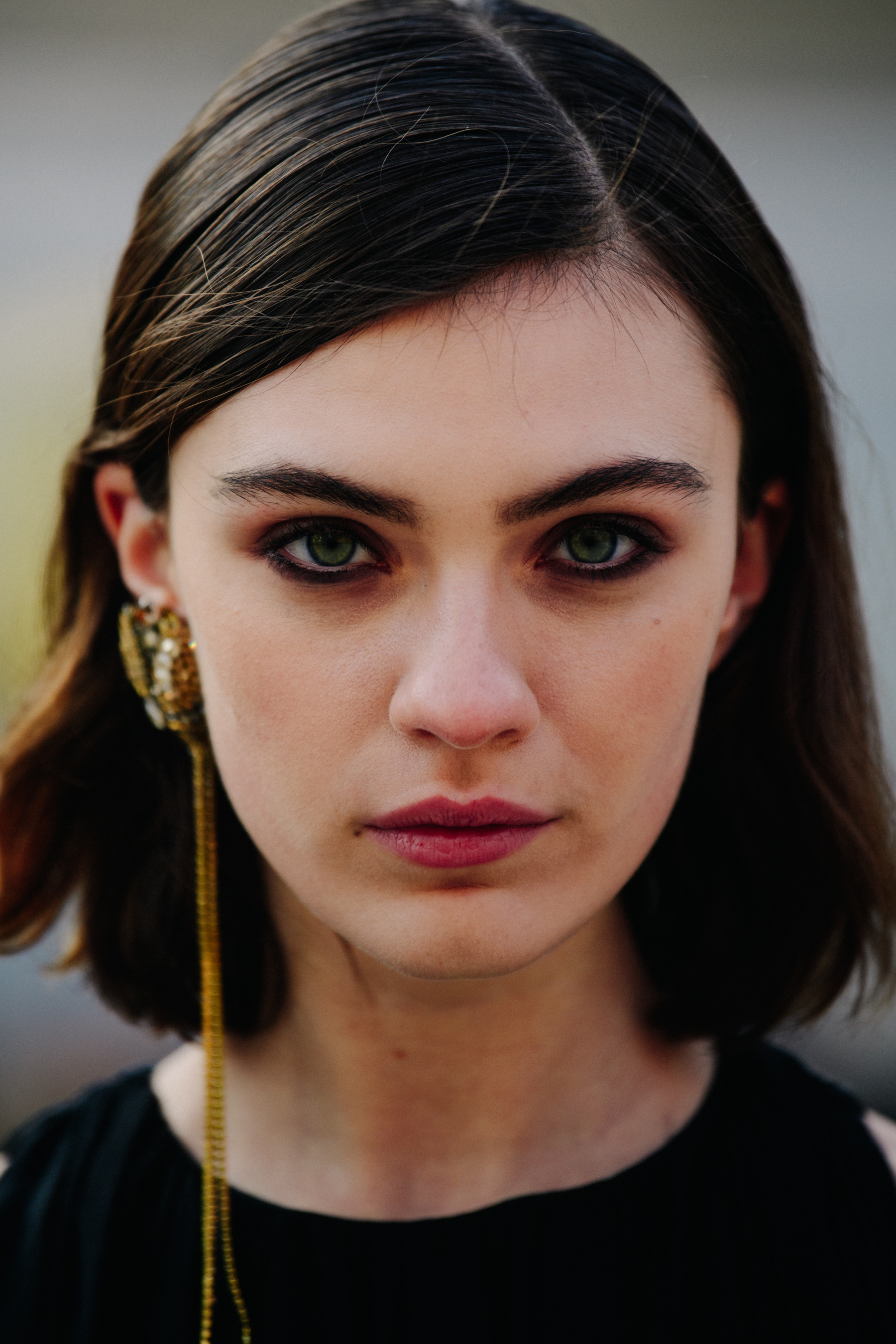 Portrait of model with green eyes
