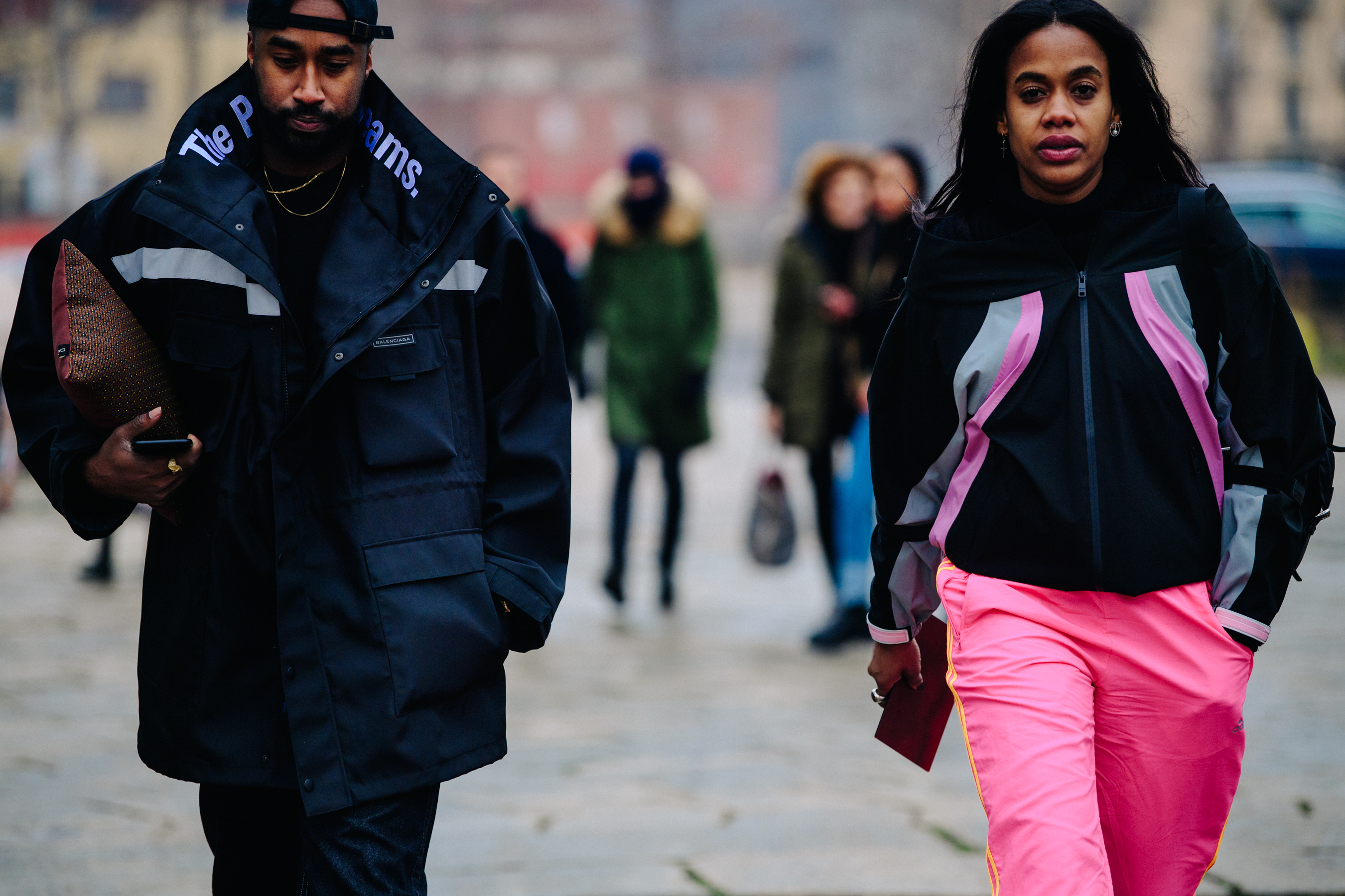 Couple wearing dark coats