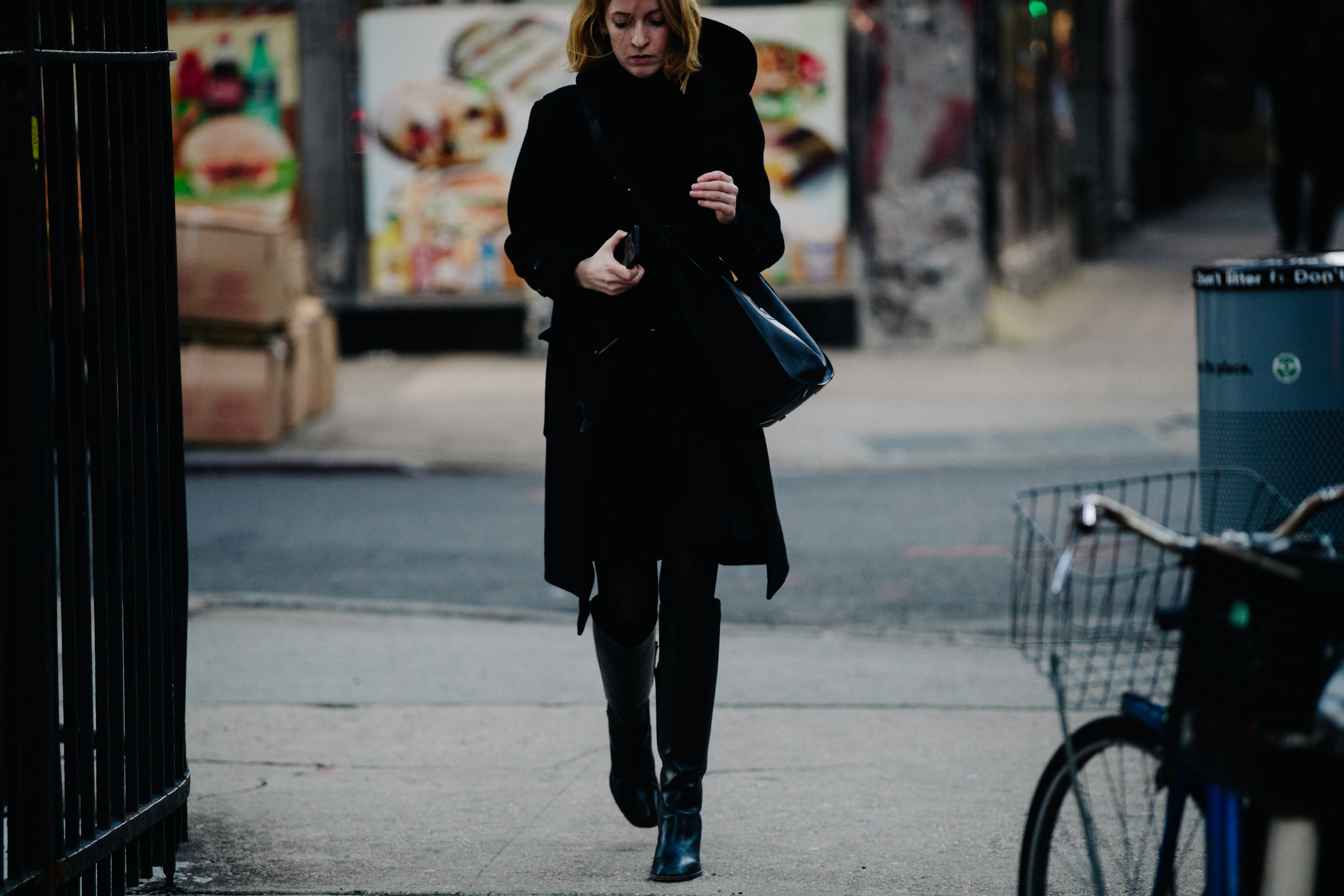 Woman wearing black outfit