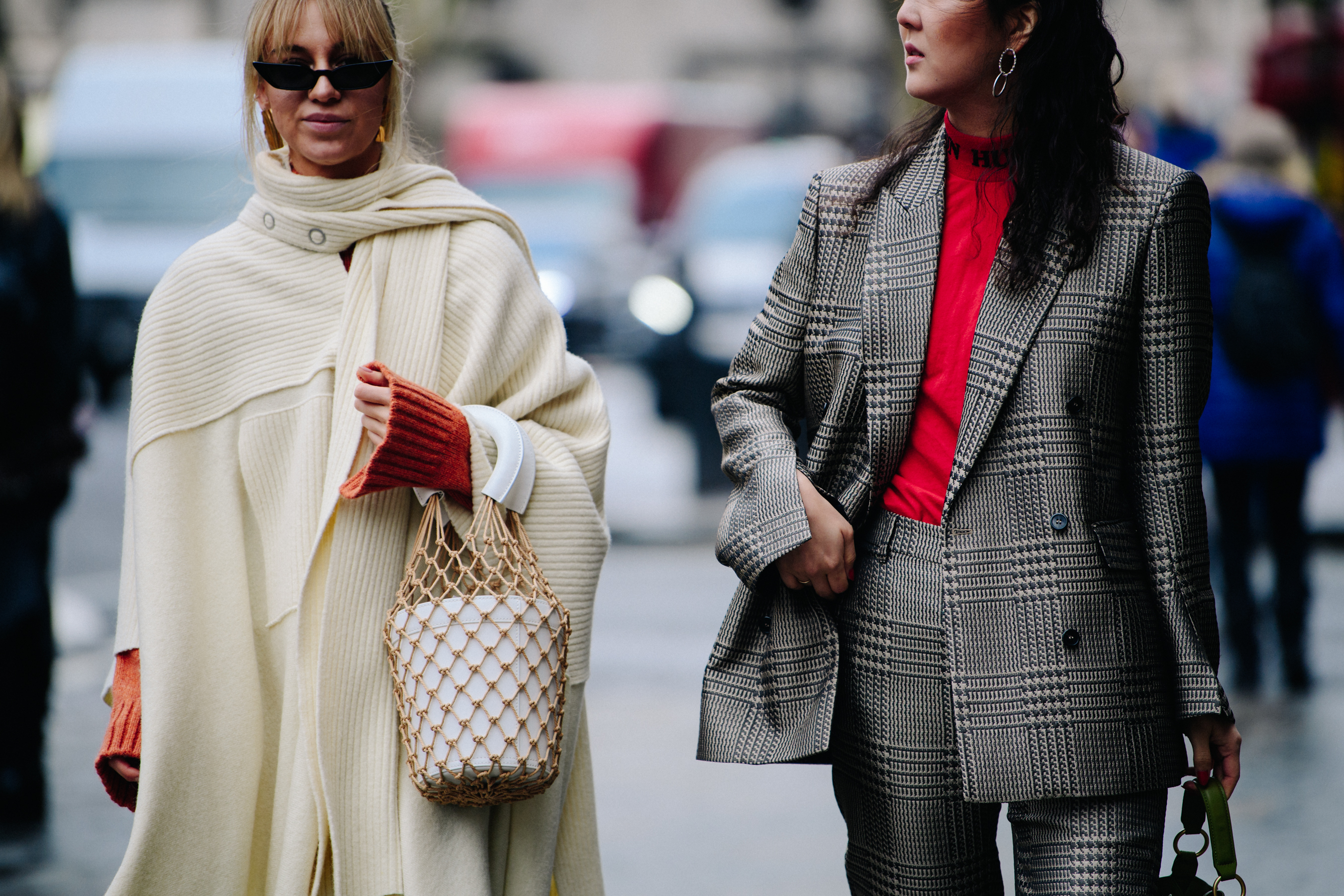 Two women wearing stylish outfits