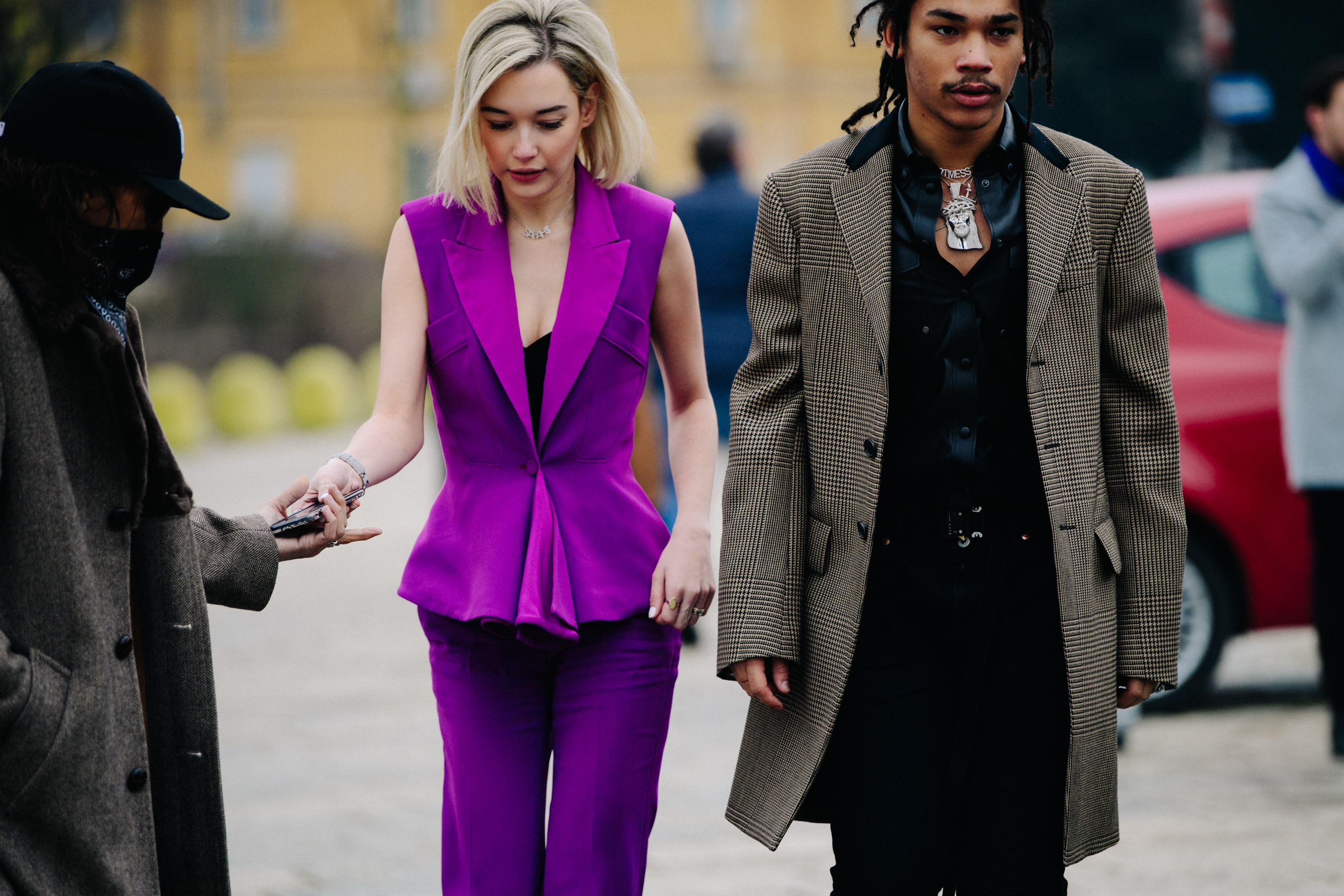 Couple wearing smart outfits