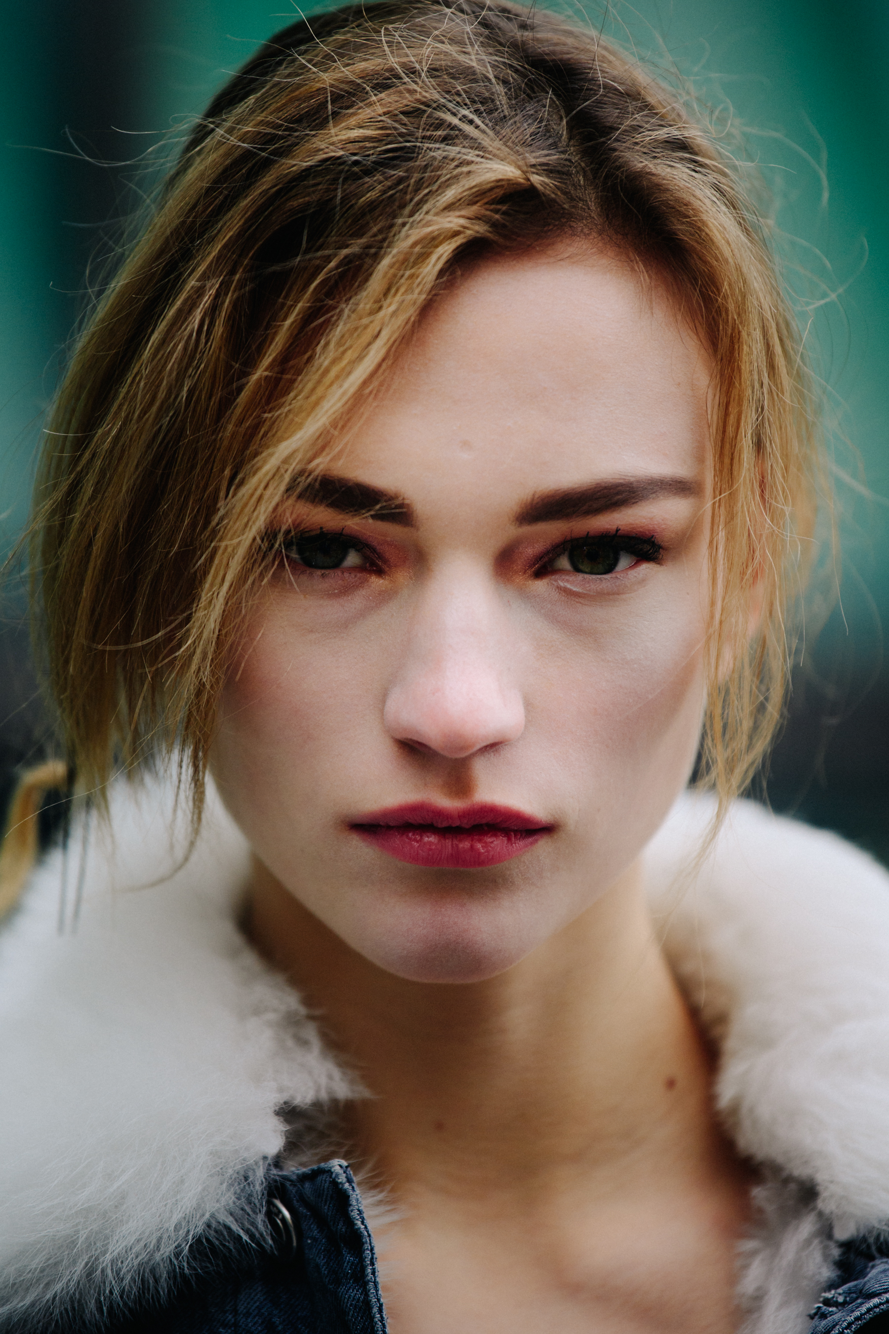 Portrait of model with green eyes
