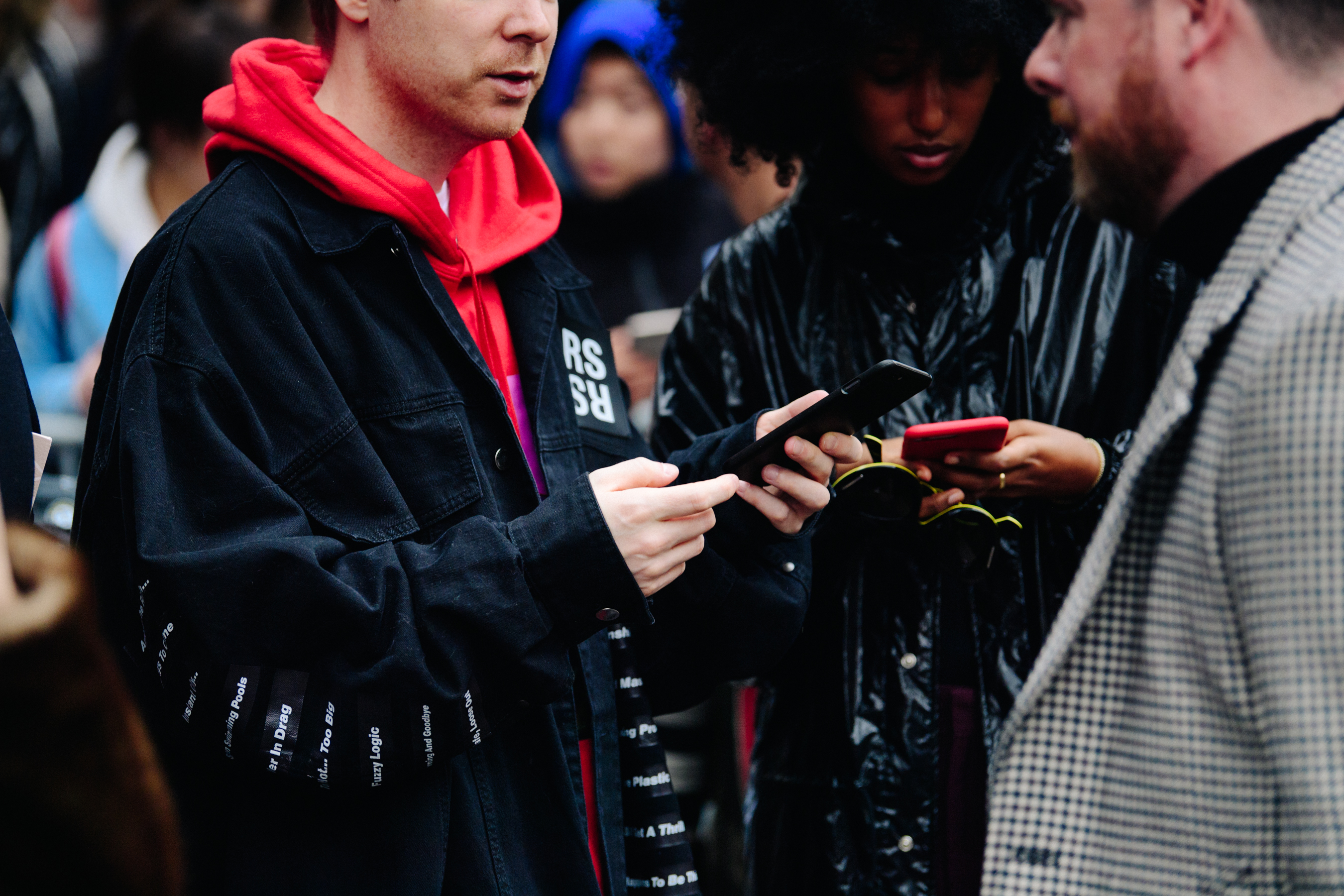 Man wearing Raf Simons jacket