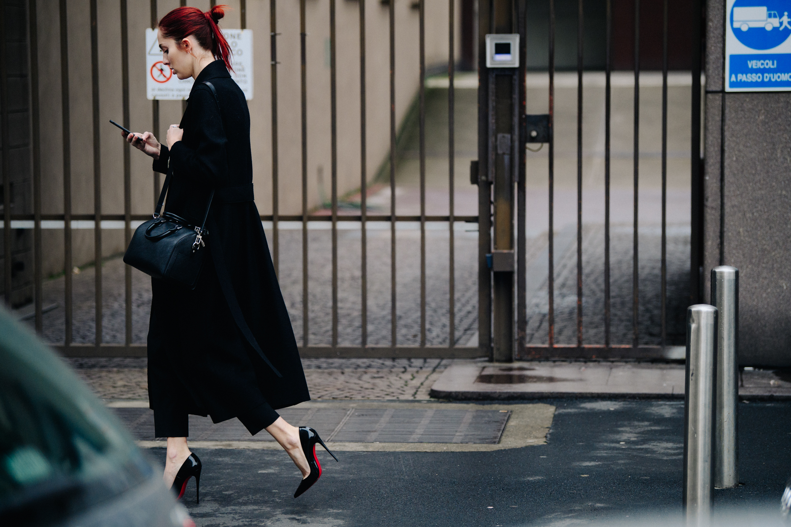 American model wearing Louboutin shoes