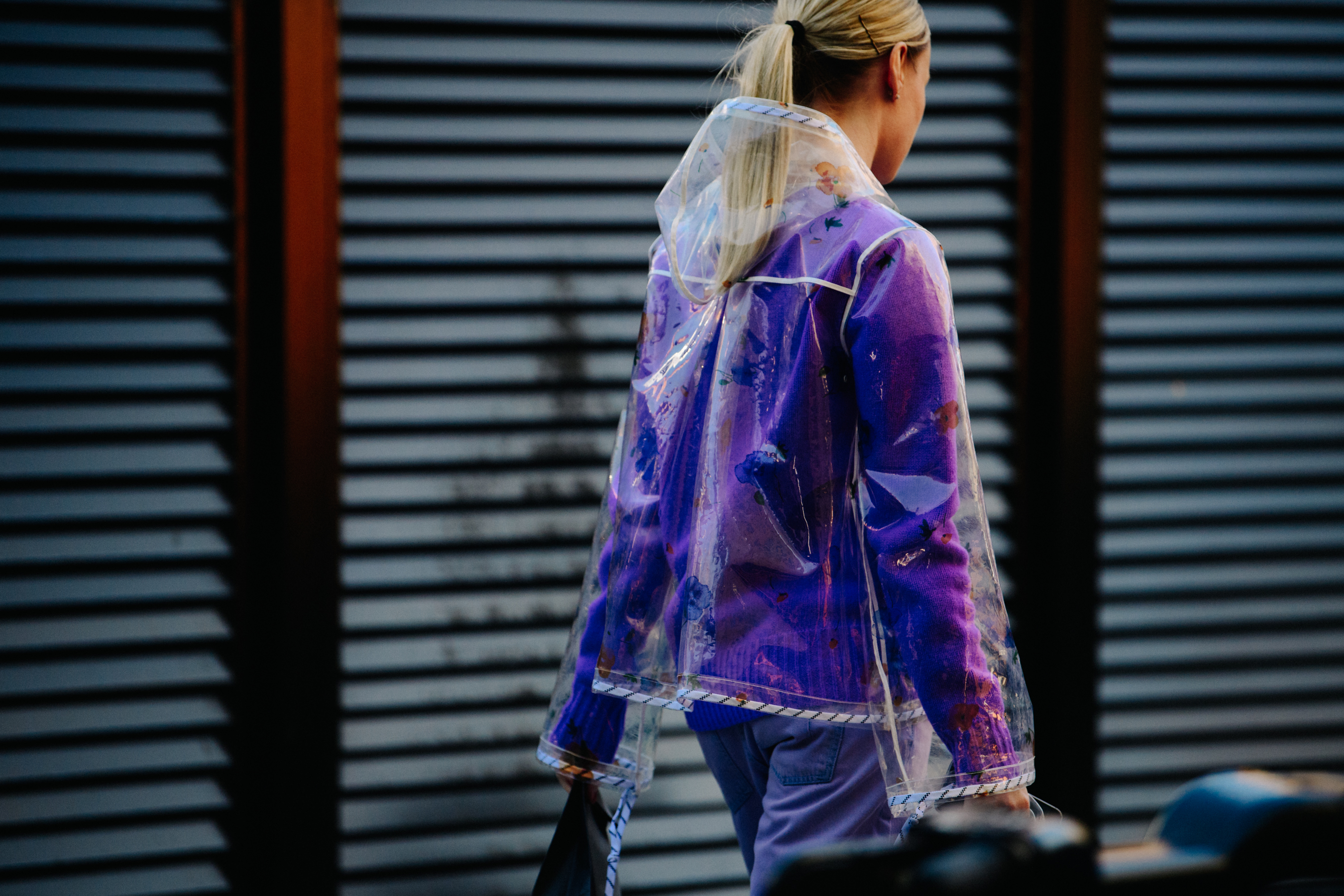 Danish woman wearing purple coat