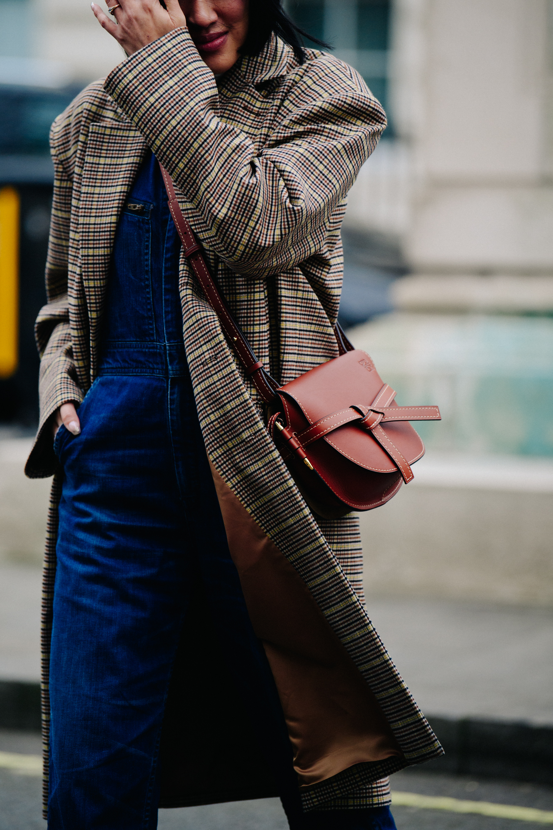 Woman wearing Loewe bag