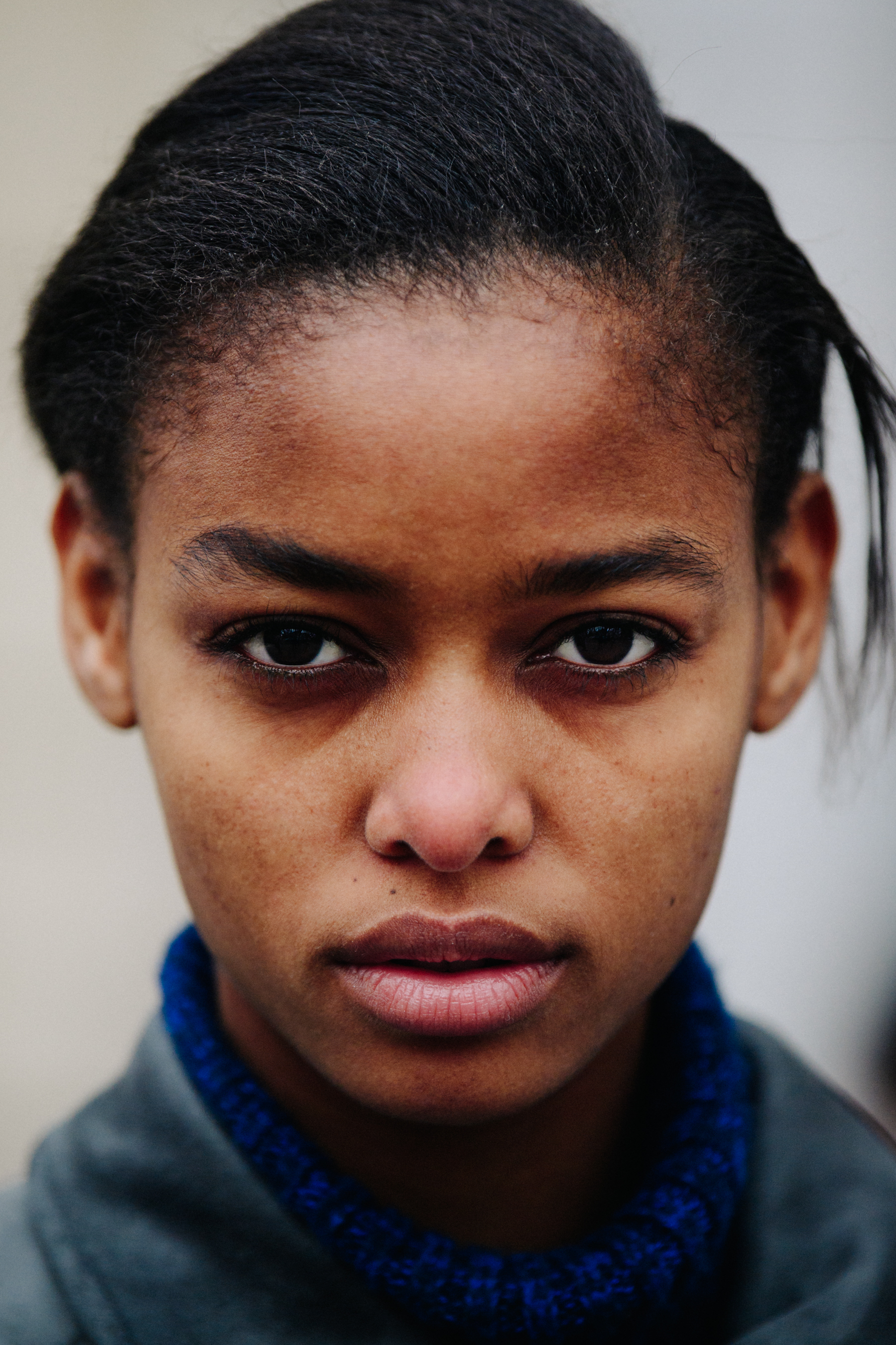 Portrait of model with dark eyes