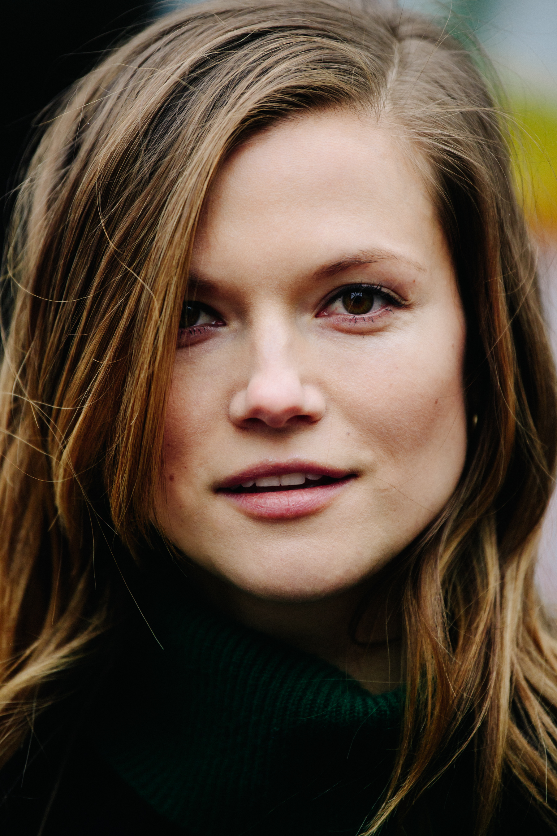Portrait of model with blonde hair
