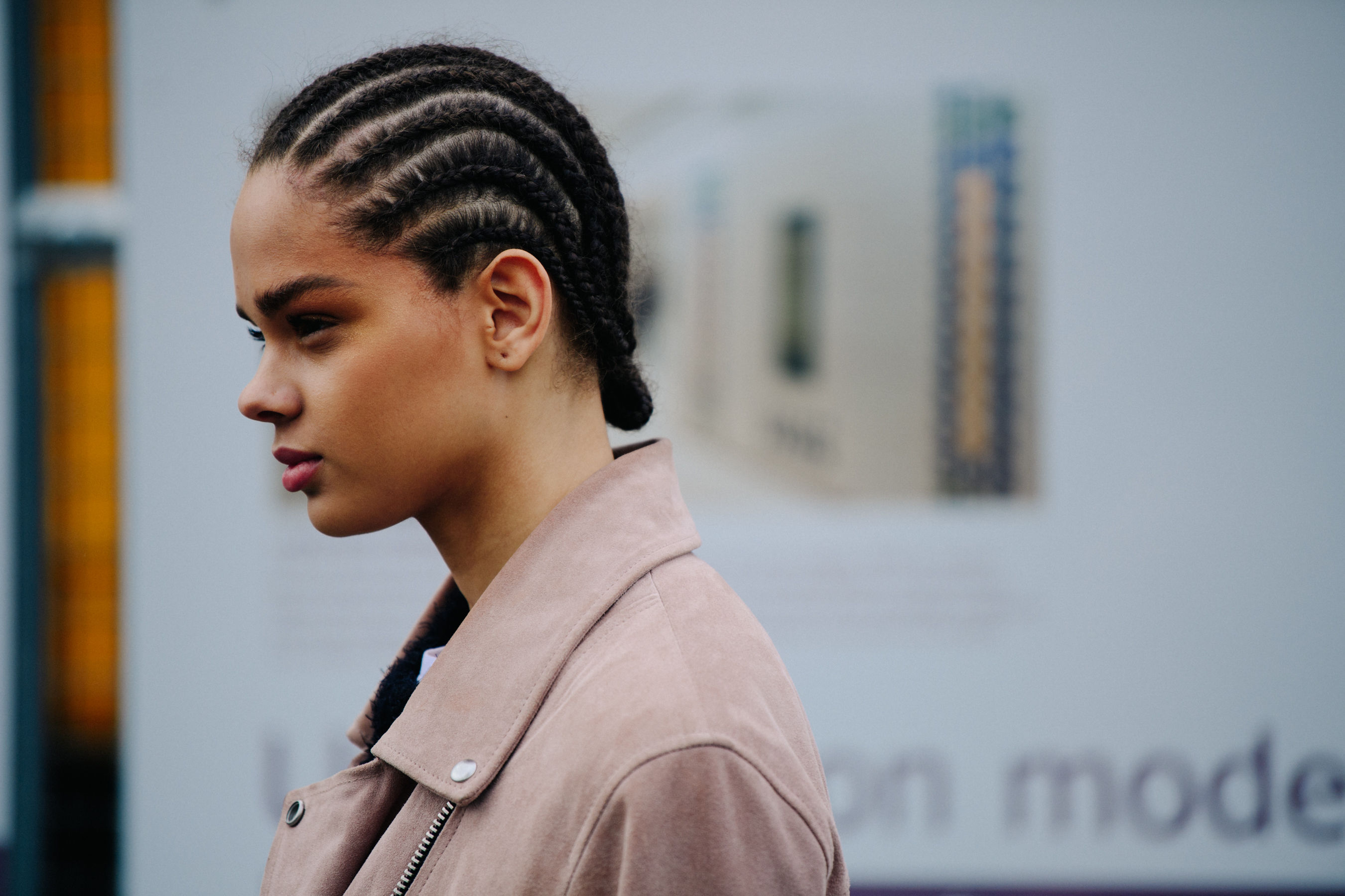Model with braided hair