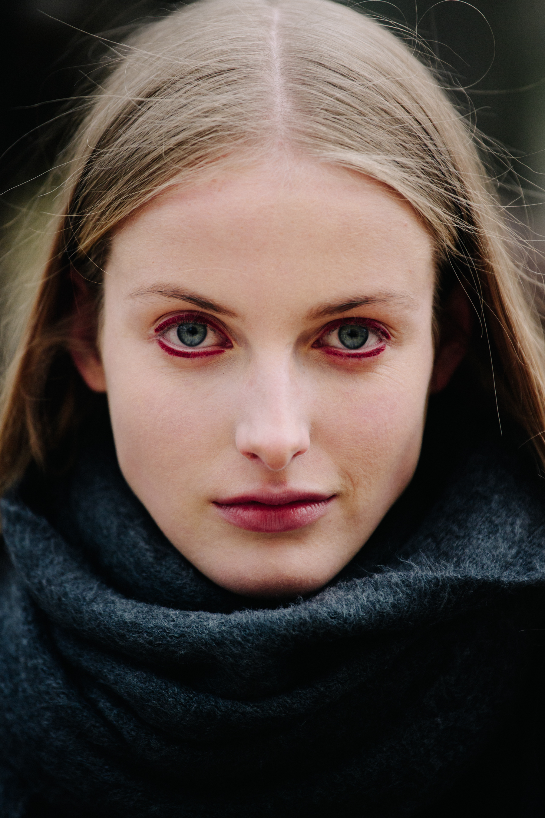 Portrait of model with blue eyes