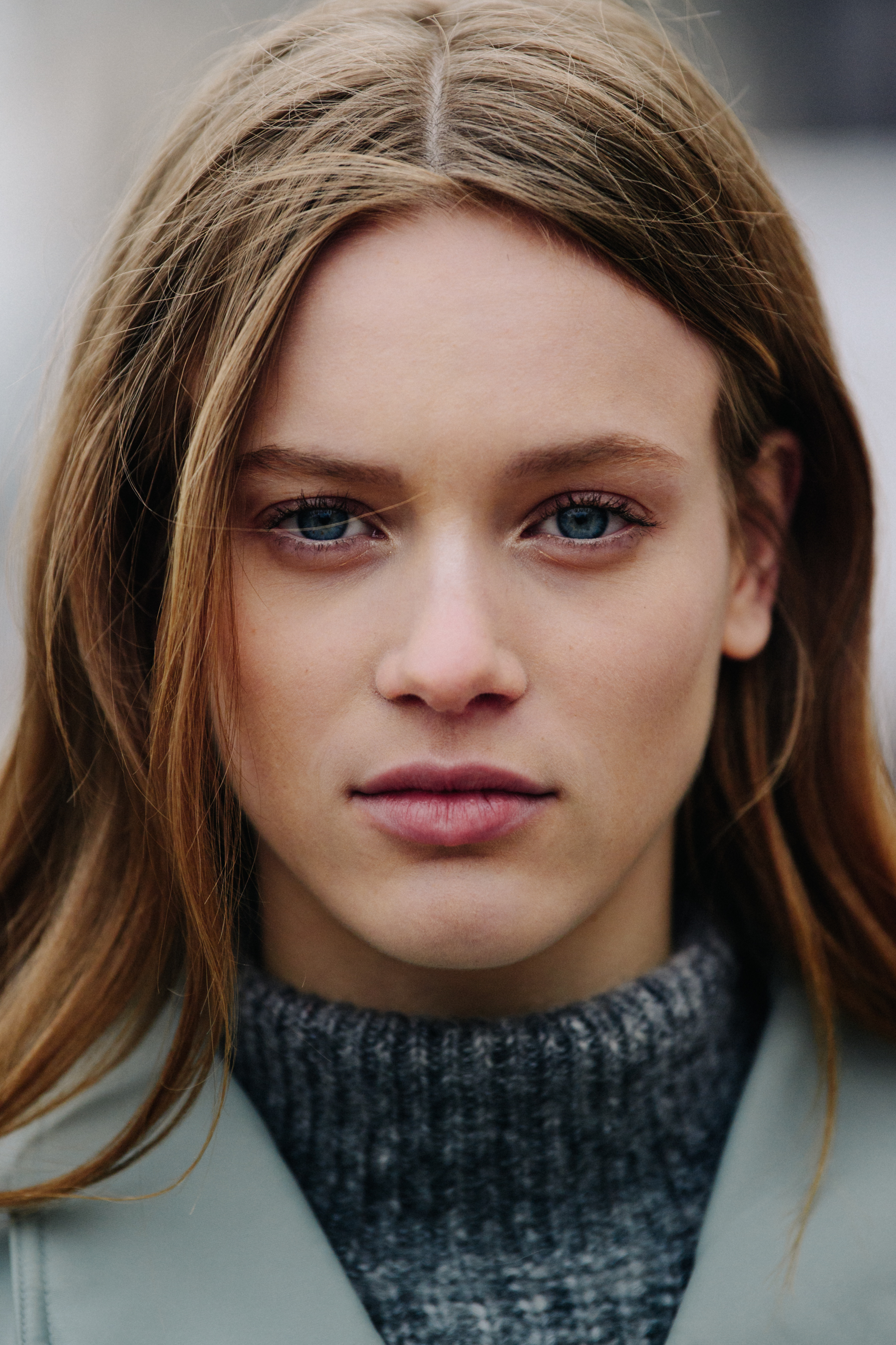 Portrait of model with blue eyes
